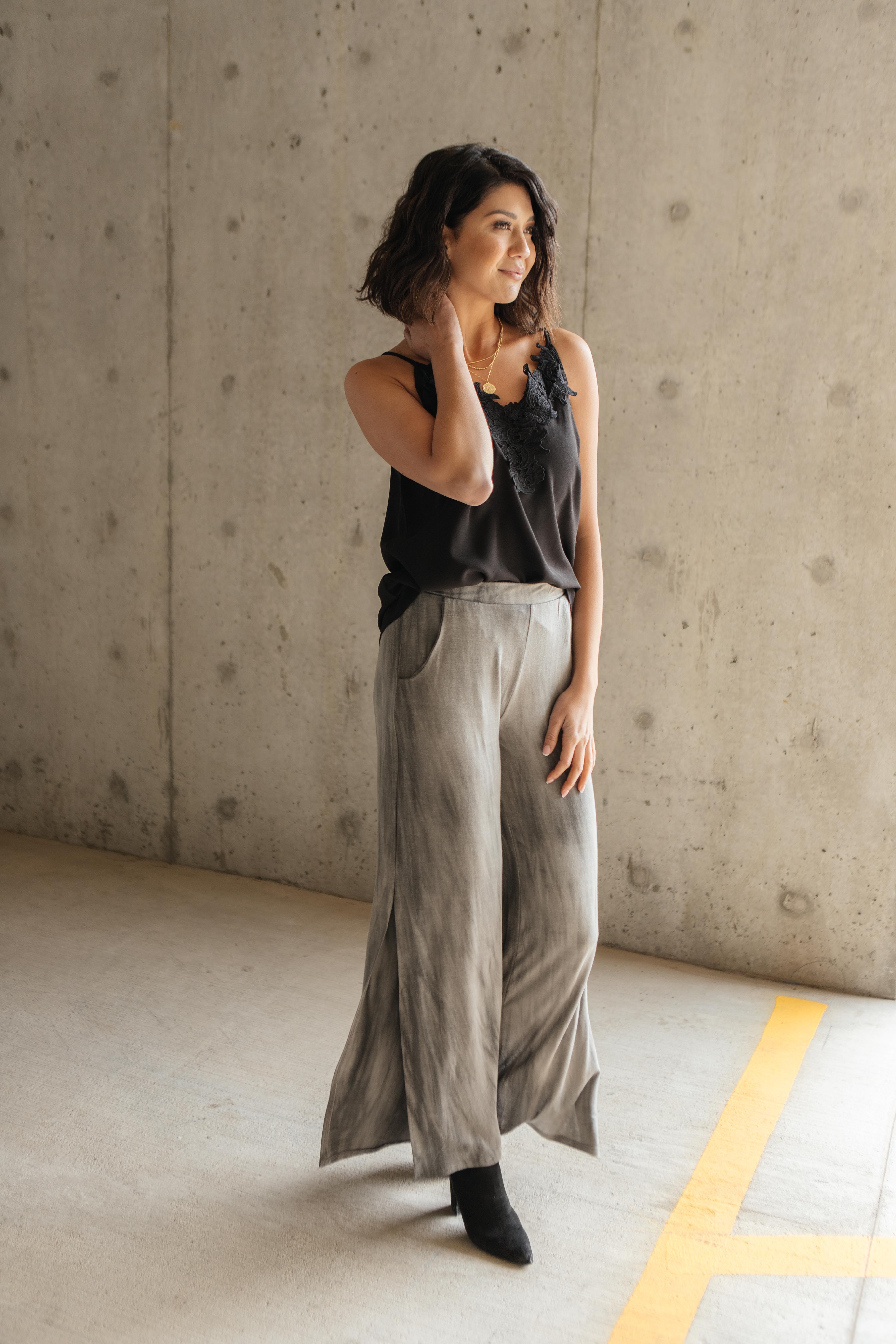 On The Run Gray Streak Pants