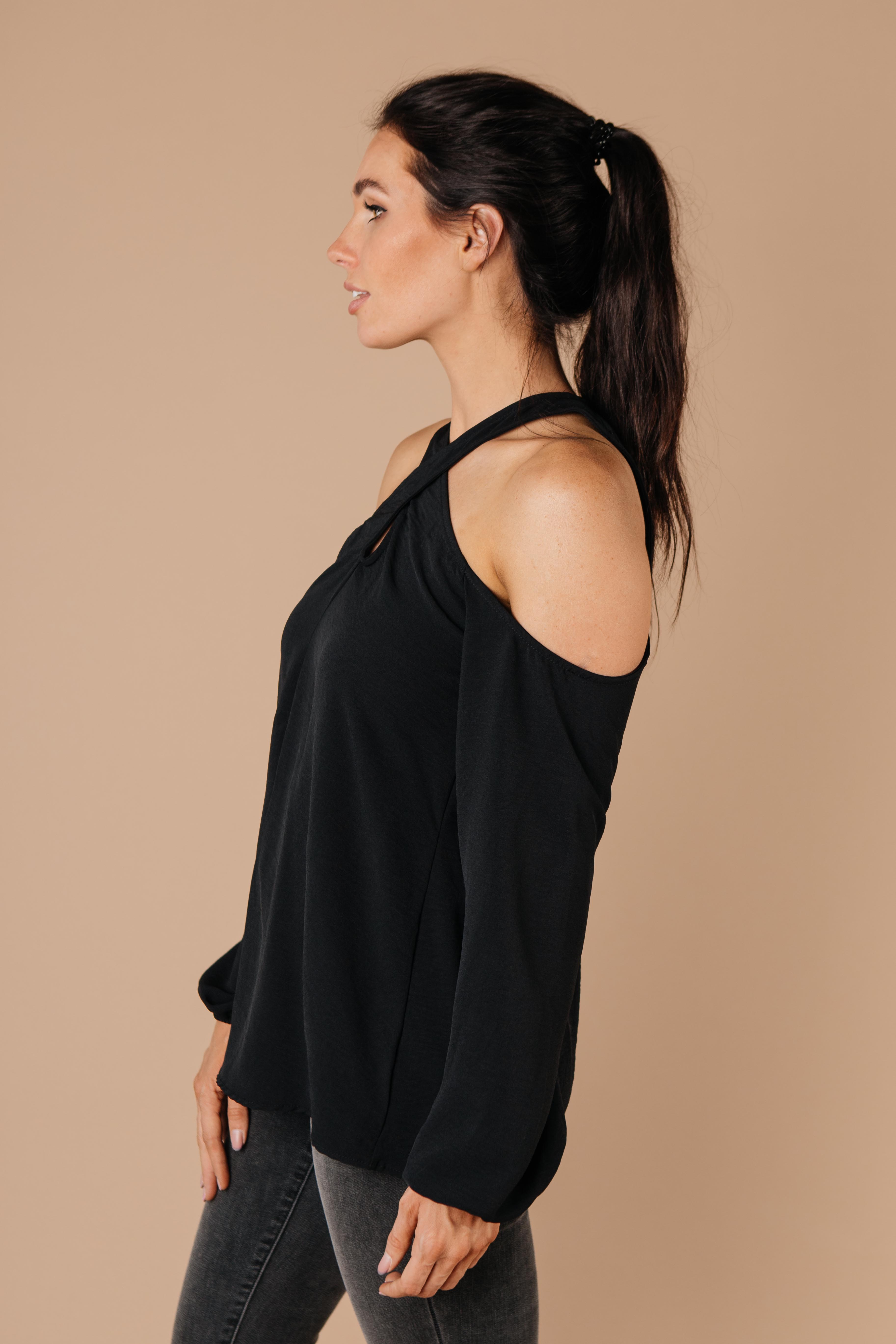 One Last Hurrah Cold Shoulder Top