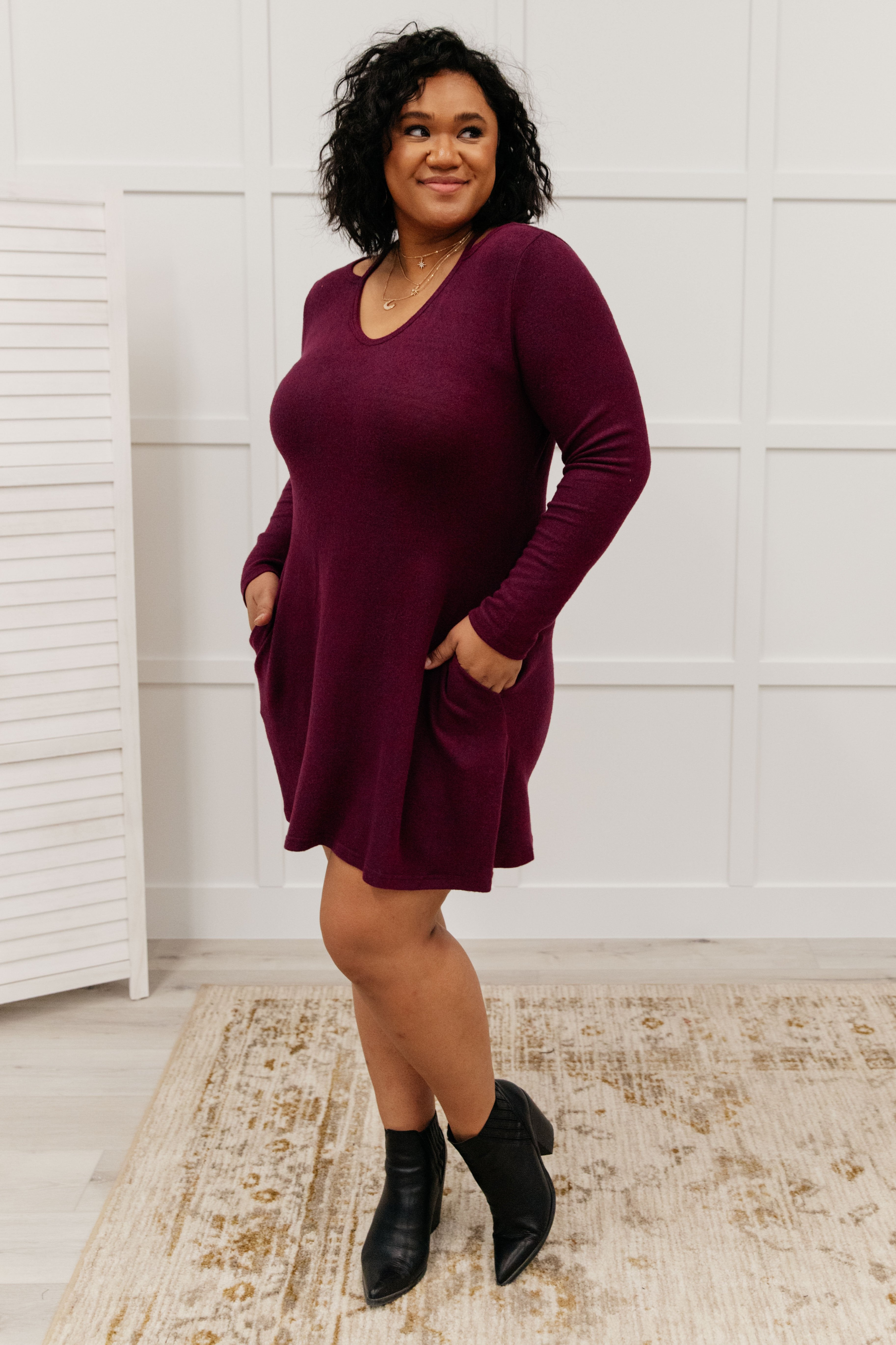 Paloma Dress In Burgundy