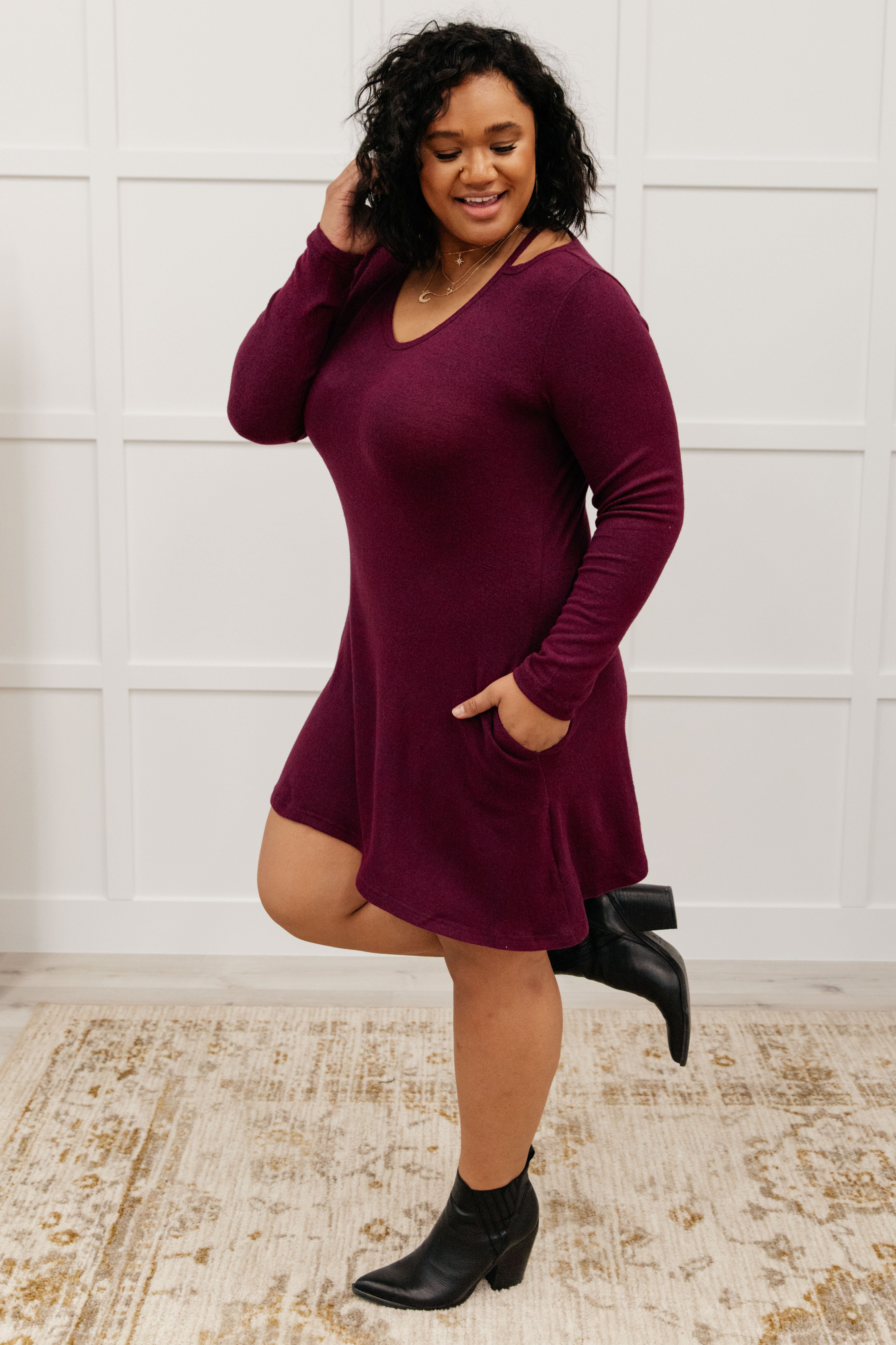 Paloma Dress In Burgundy