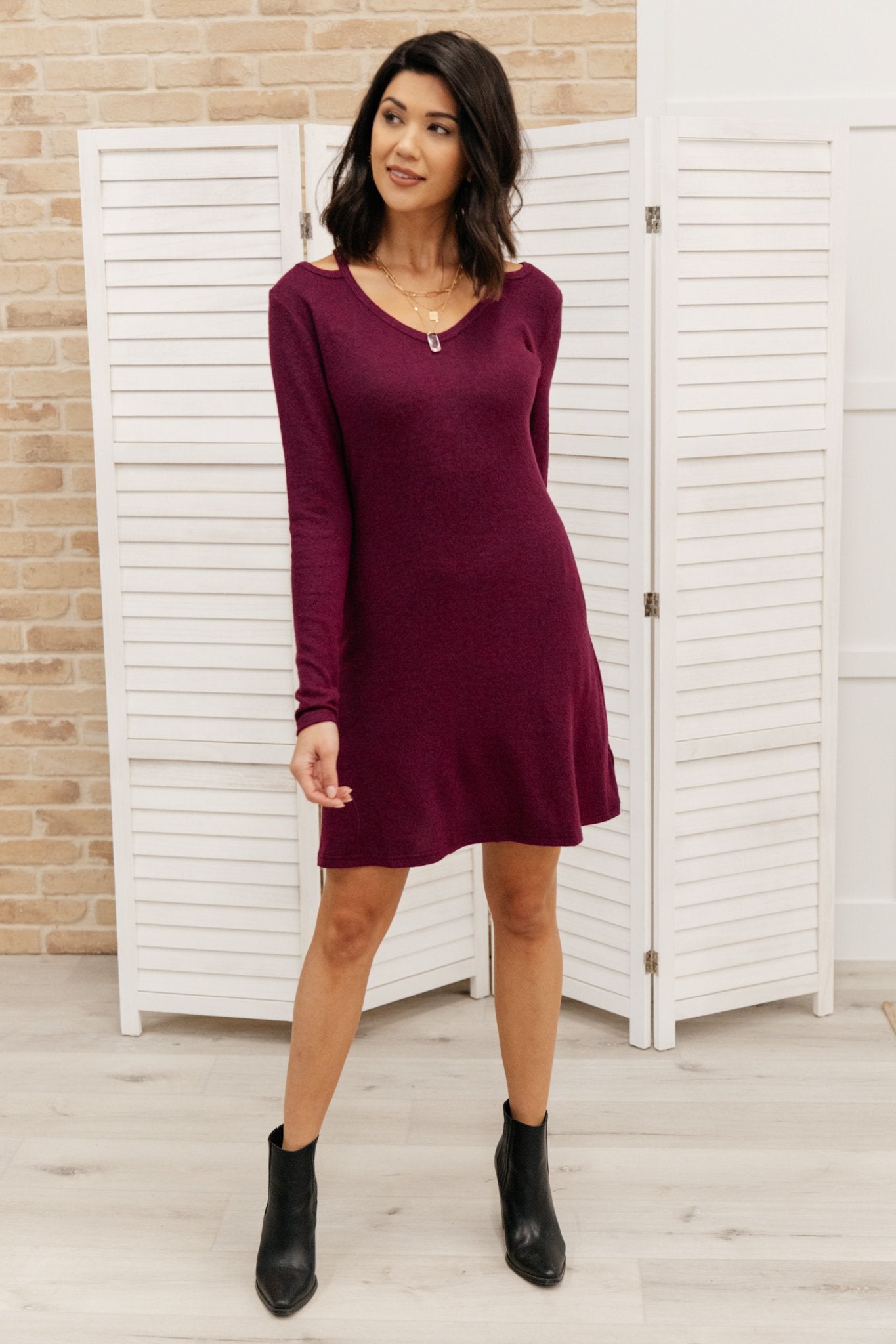Paloma Dress In Burgundy