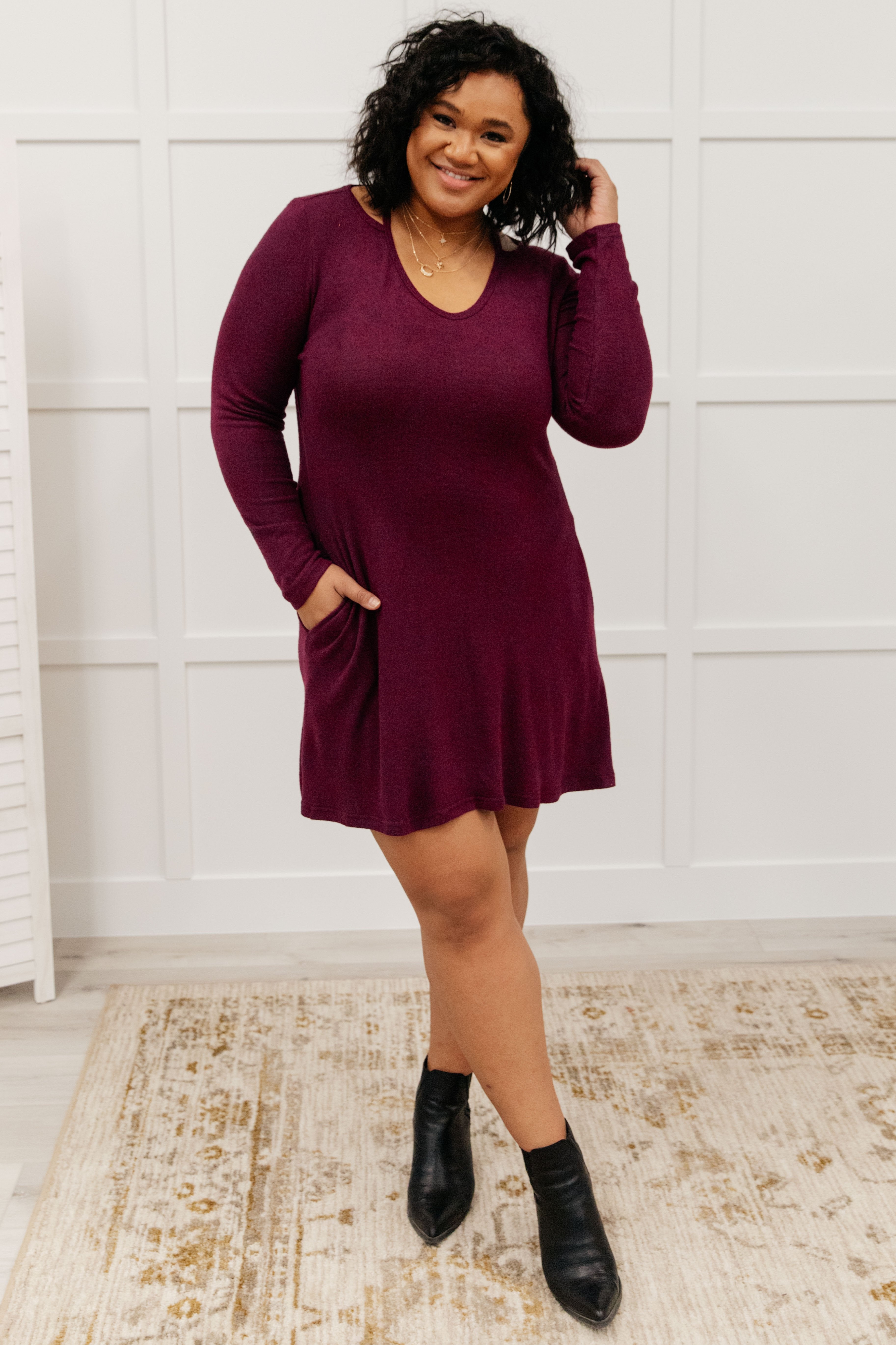 Paloma Dress In Burgundy