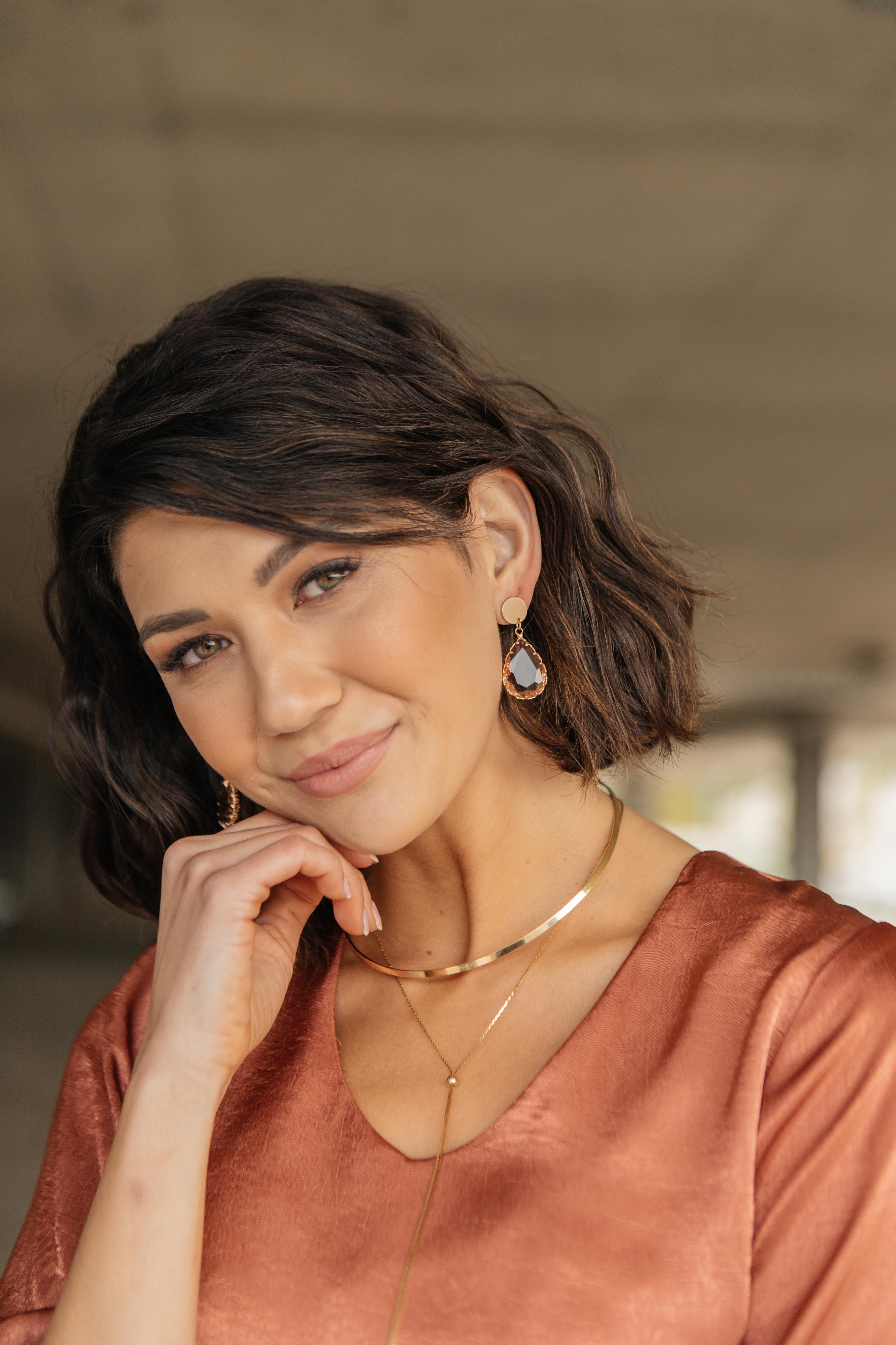 Pink Teardrop Earrings