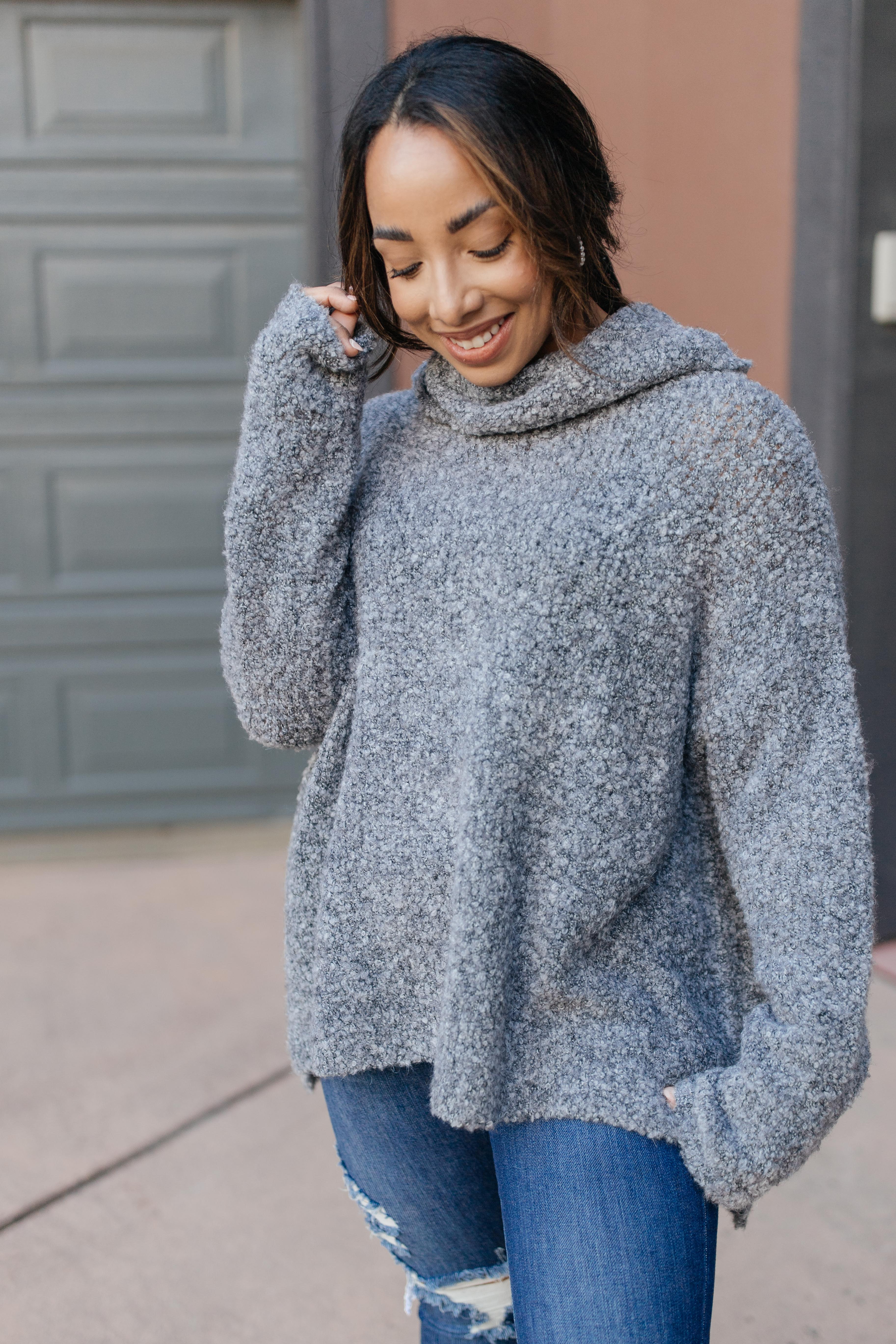 Popcorn And A Movie Sweater in Gray