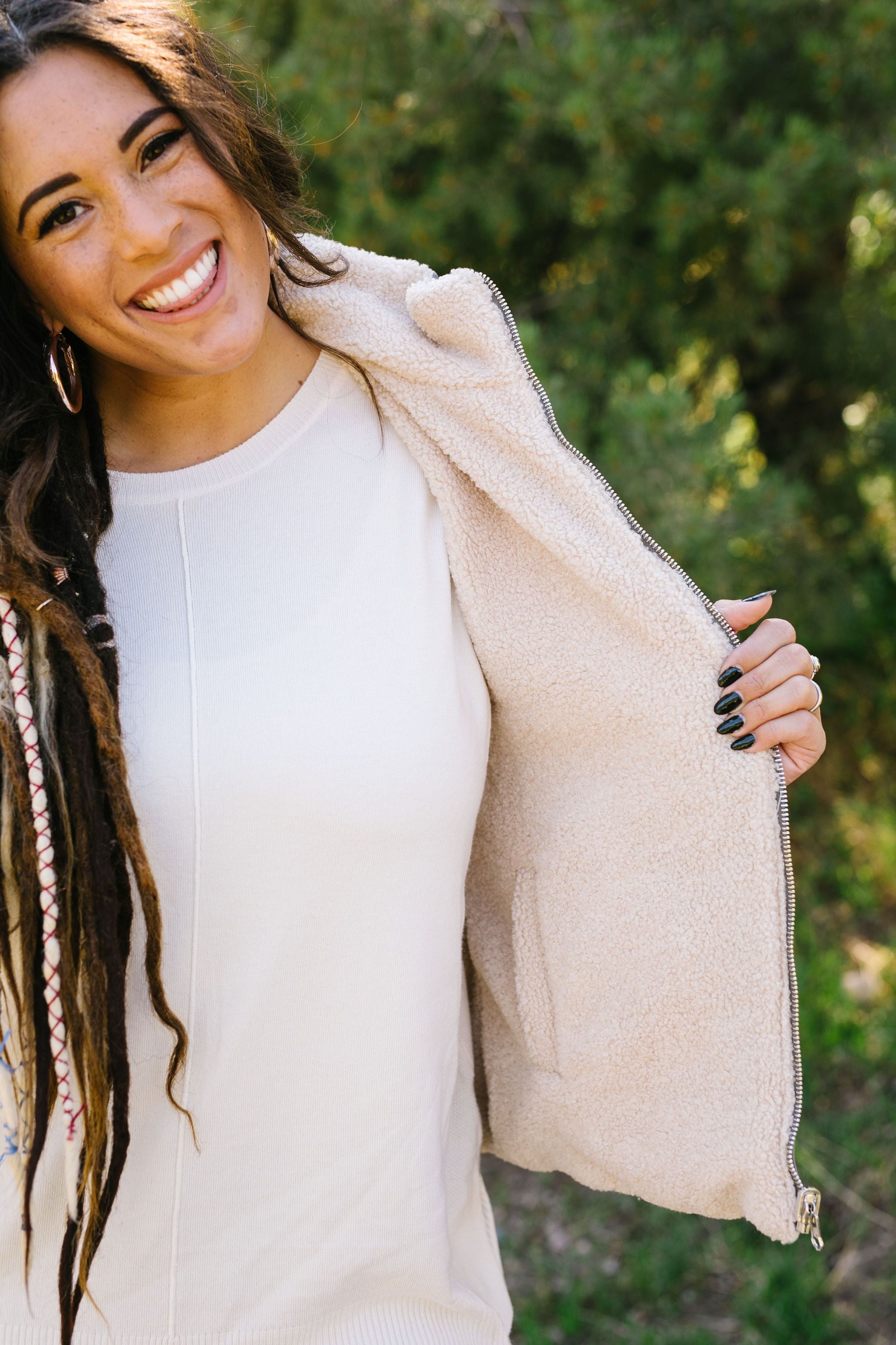 Reversible Shearling Puffer Vest In Mocha Gray