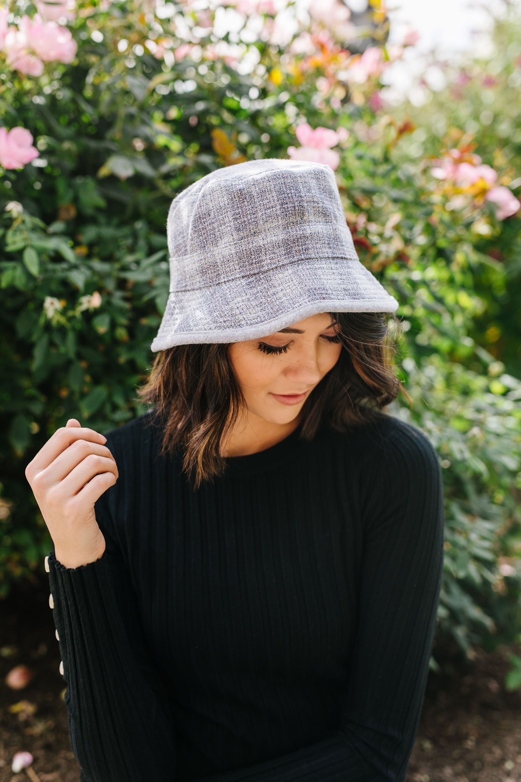 Reversible Plaid Print Bucket Hat