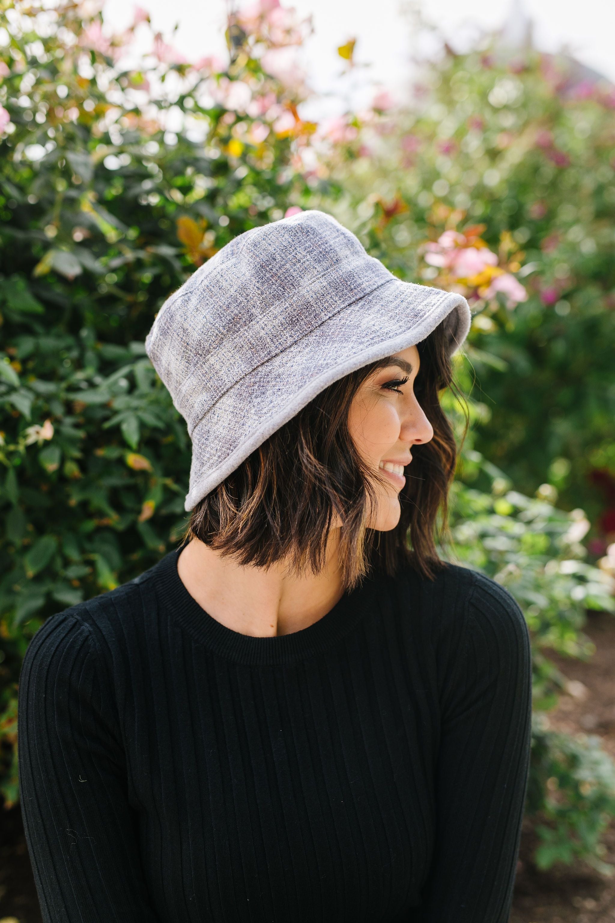 Reversible Plaid Print Bucket Hat