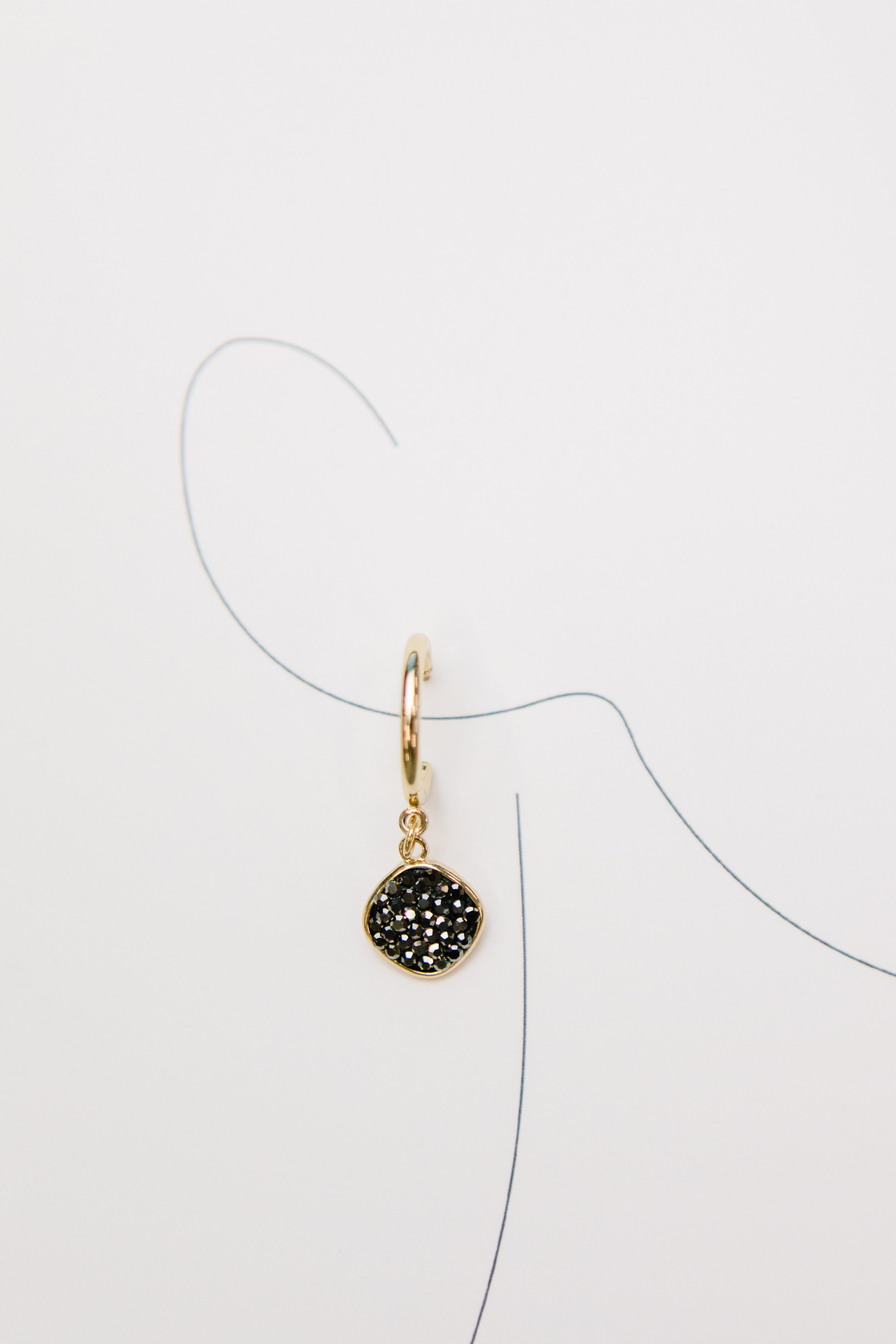 Rhinestone Pendant Huggies