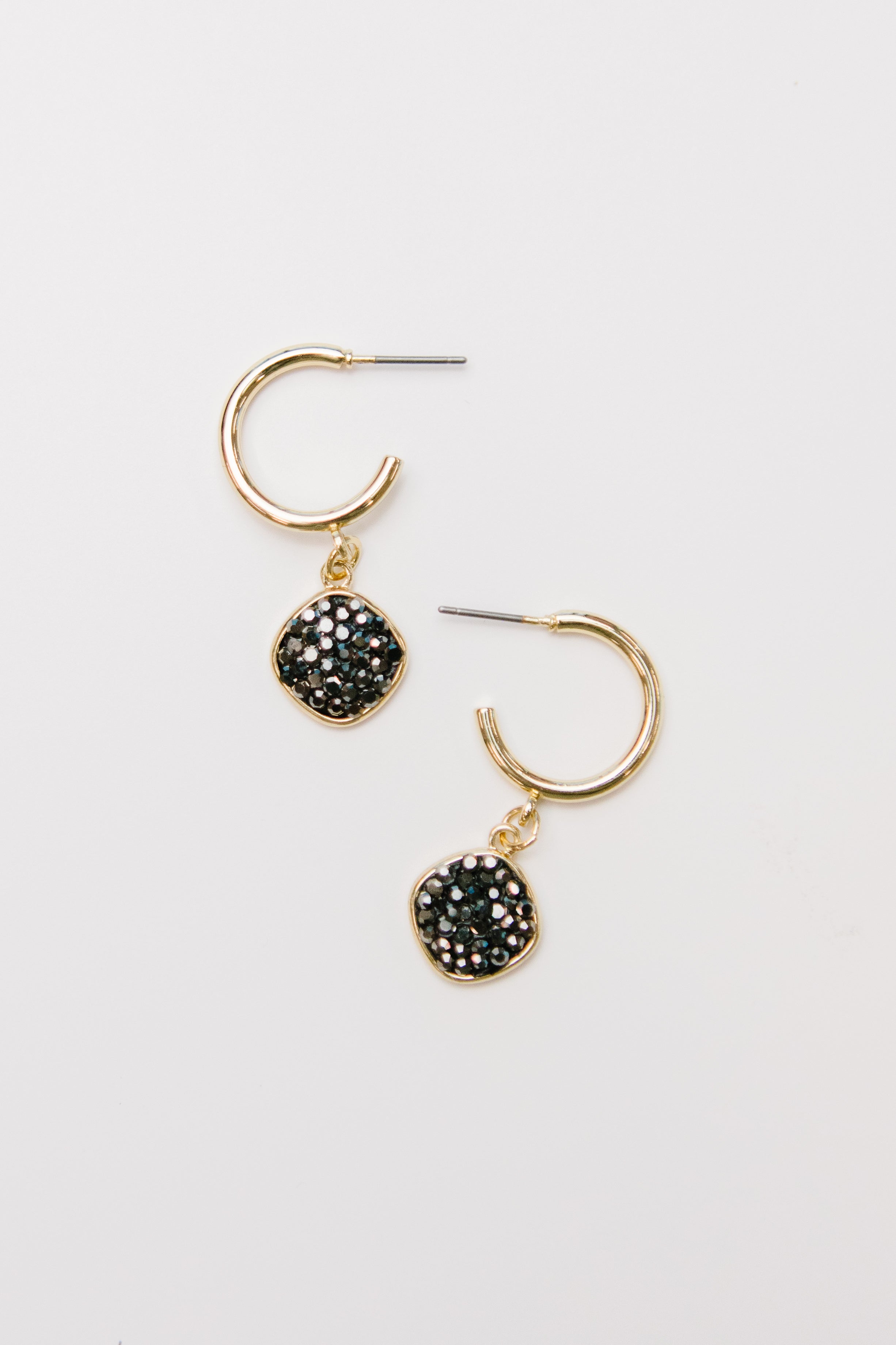 Rhinestone Pendant Huggies