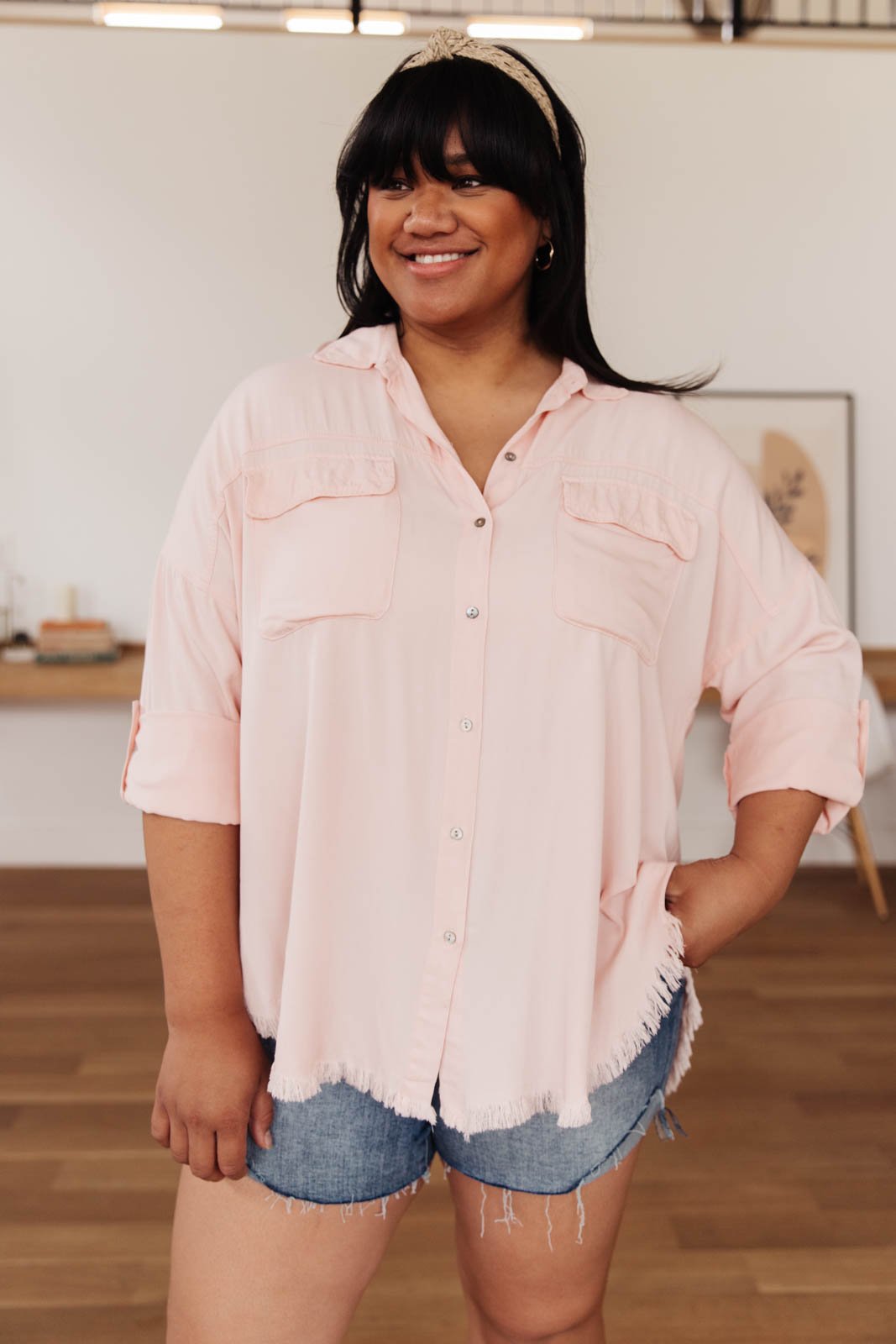 Riverside Button Up in Pink