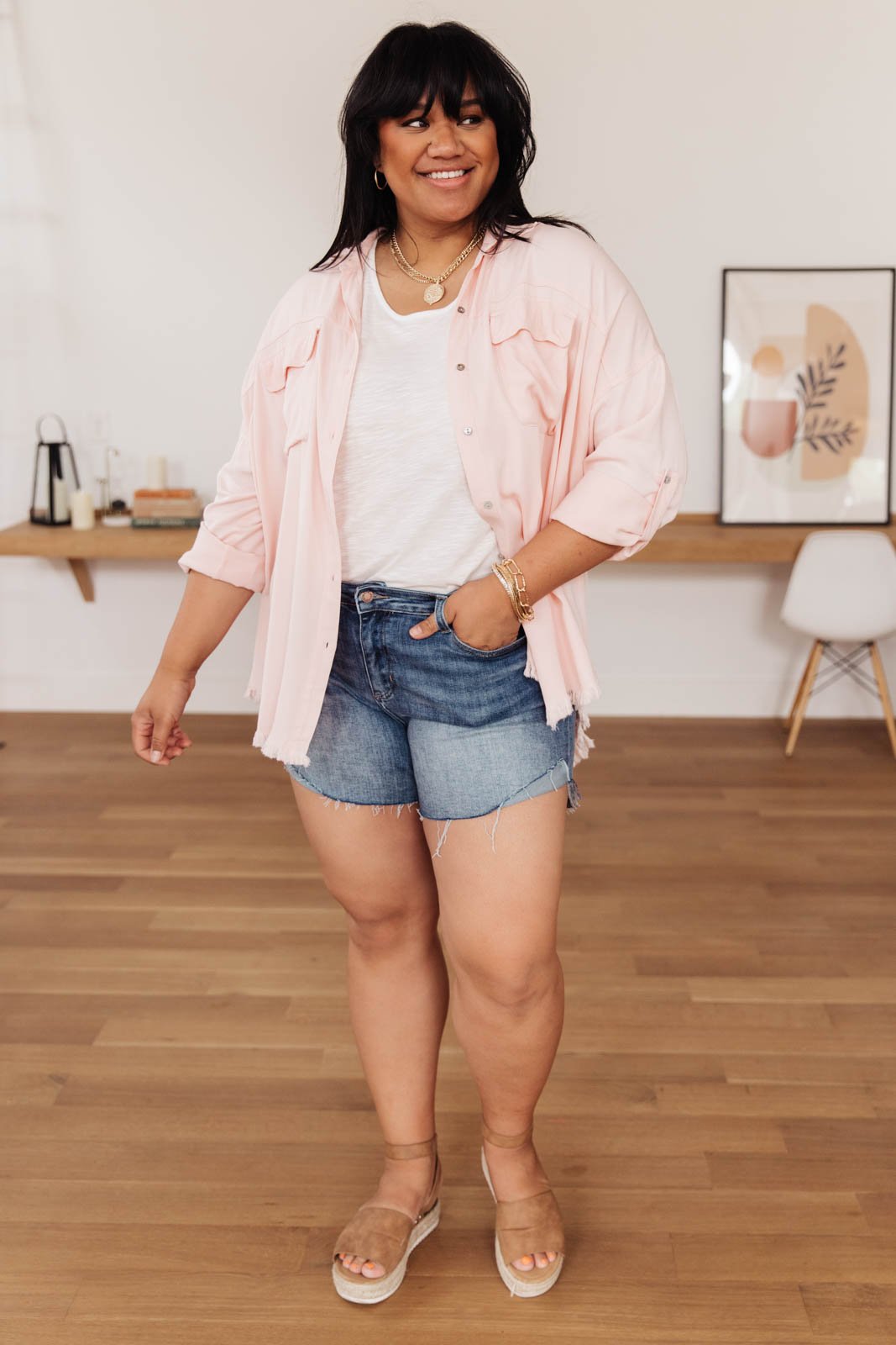 Riverside Button Up in Pink