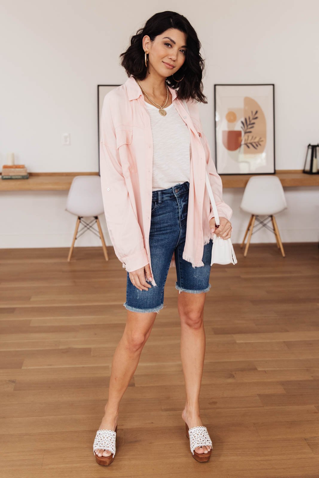 Riverside Button Up in Pink