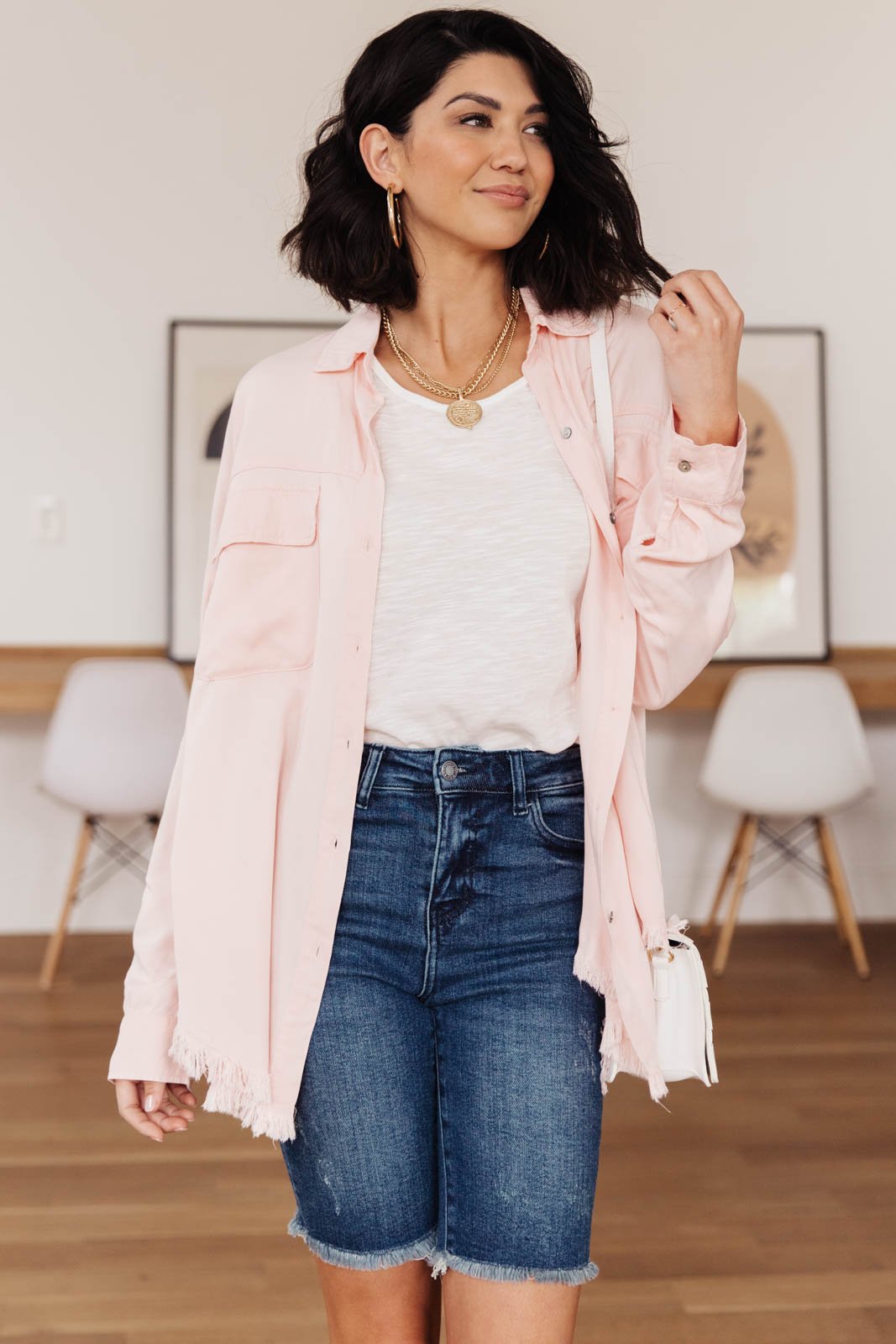 Riverside Button Up in Pink