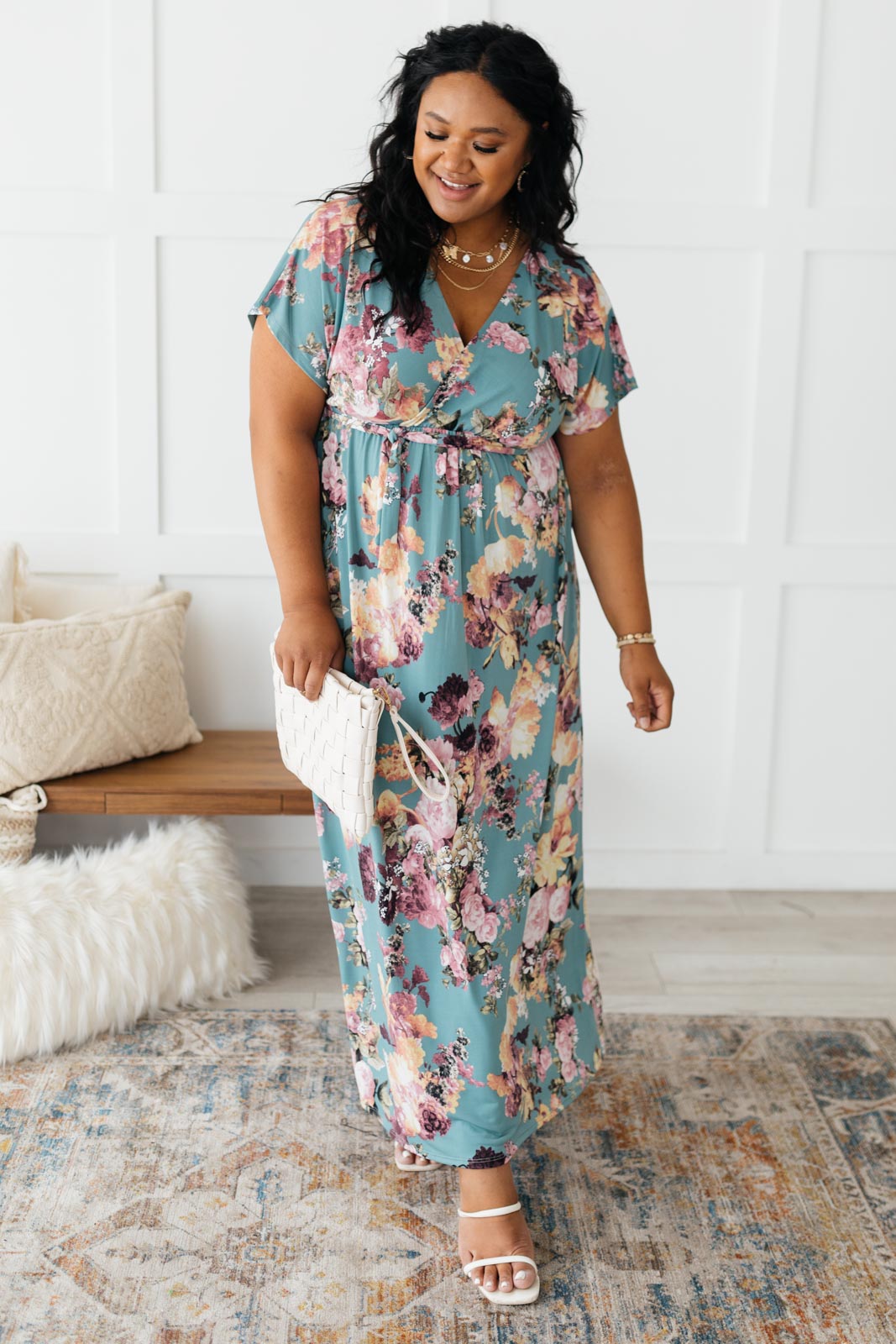 Royal Court Maxi Dress in Jade