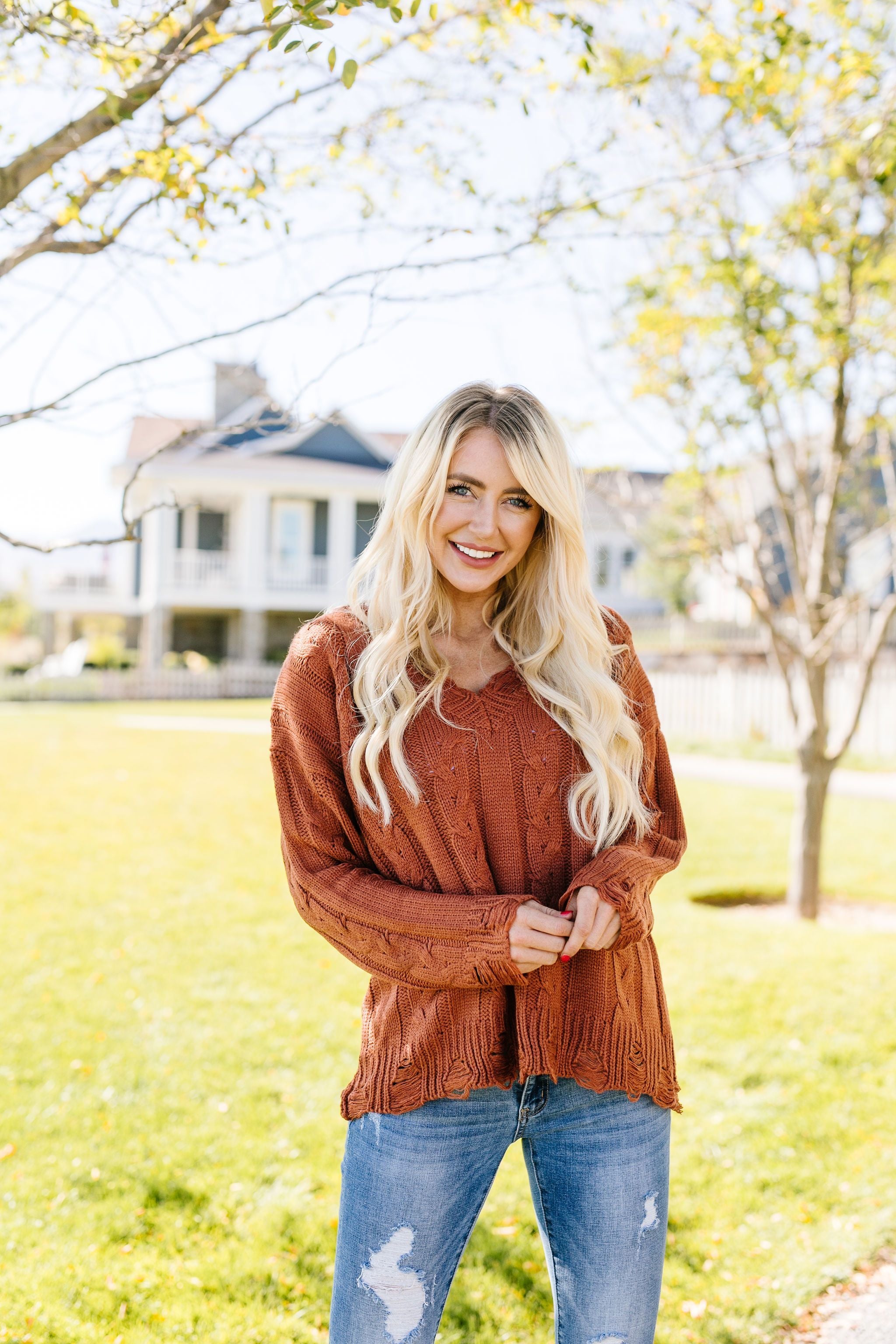Rustic Retreat Cable Knit Sweater