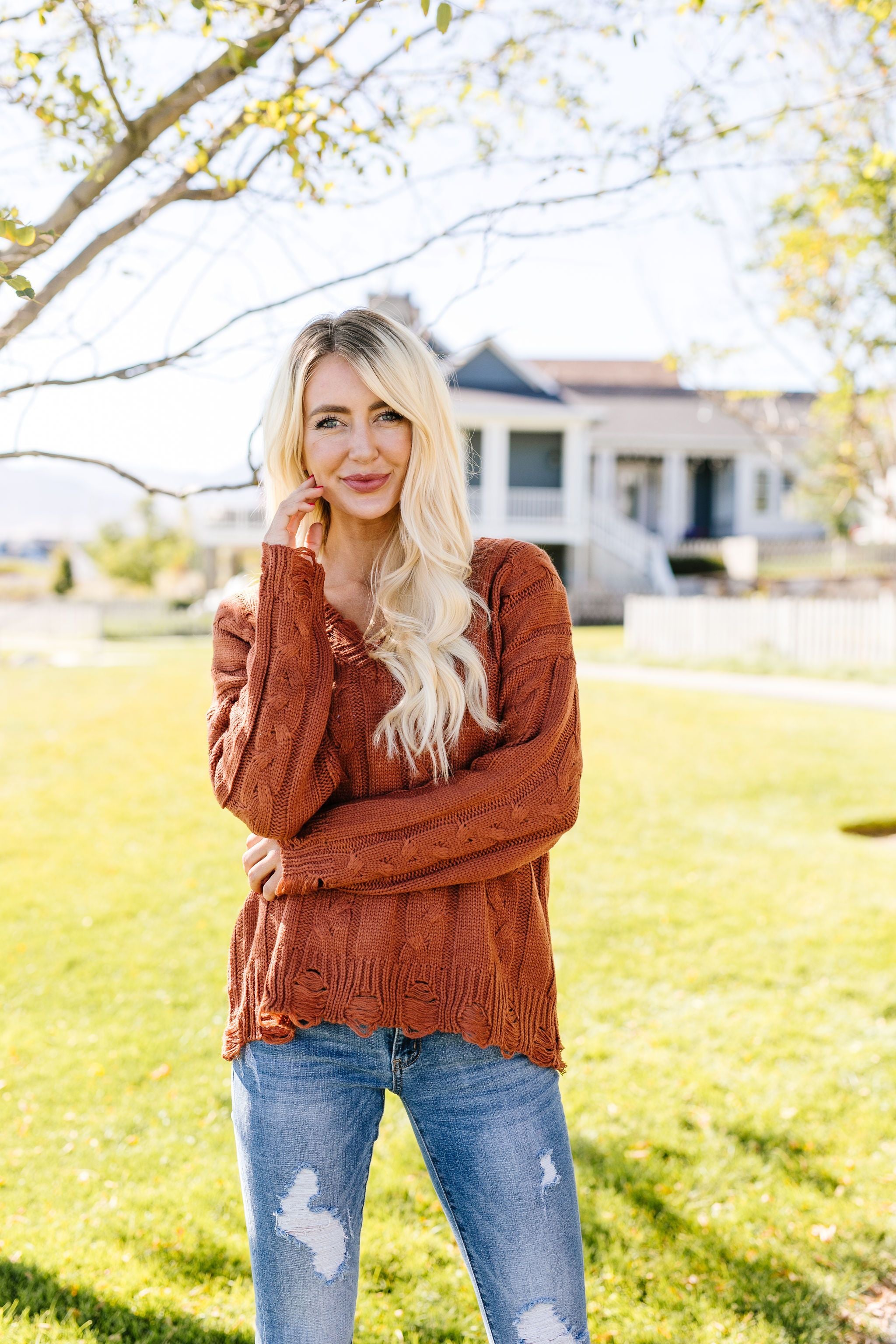 Rustic Retreat Cable Knit Sweater