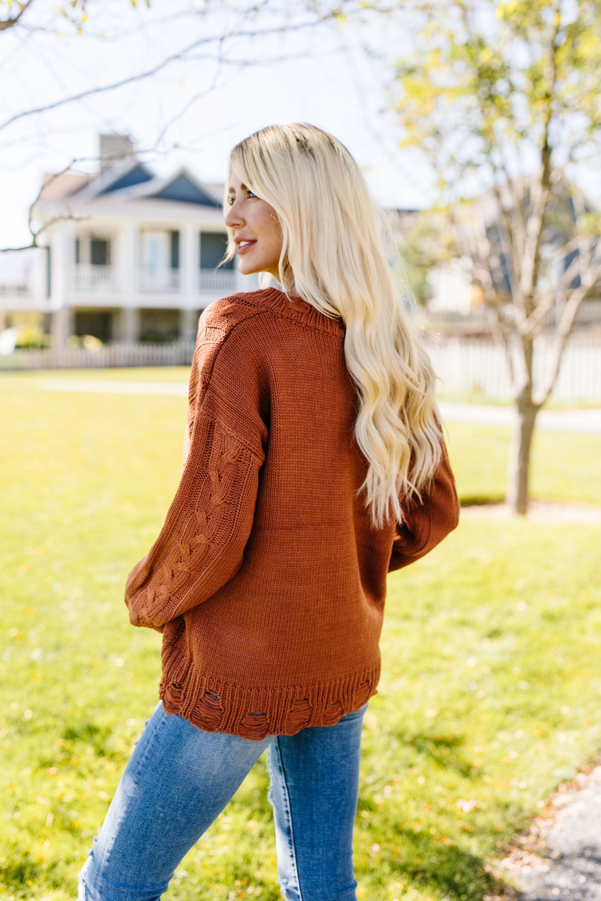 Rustic Retreat Cable Knit Sweater