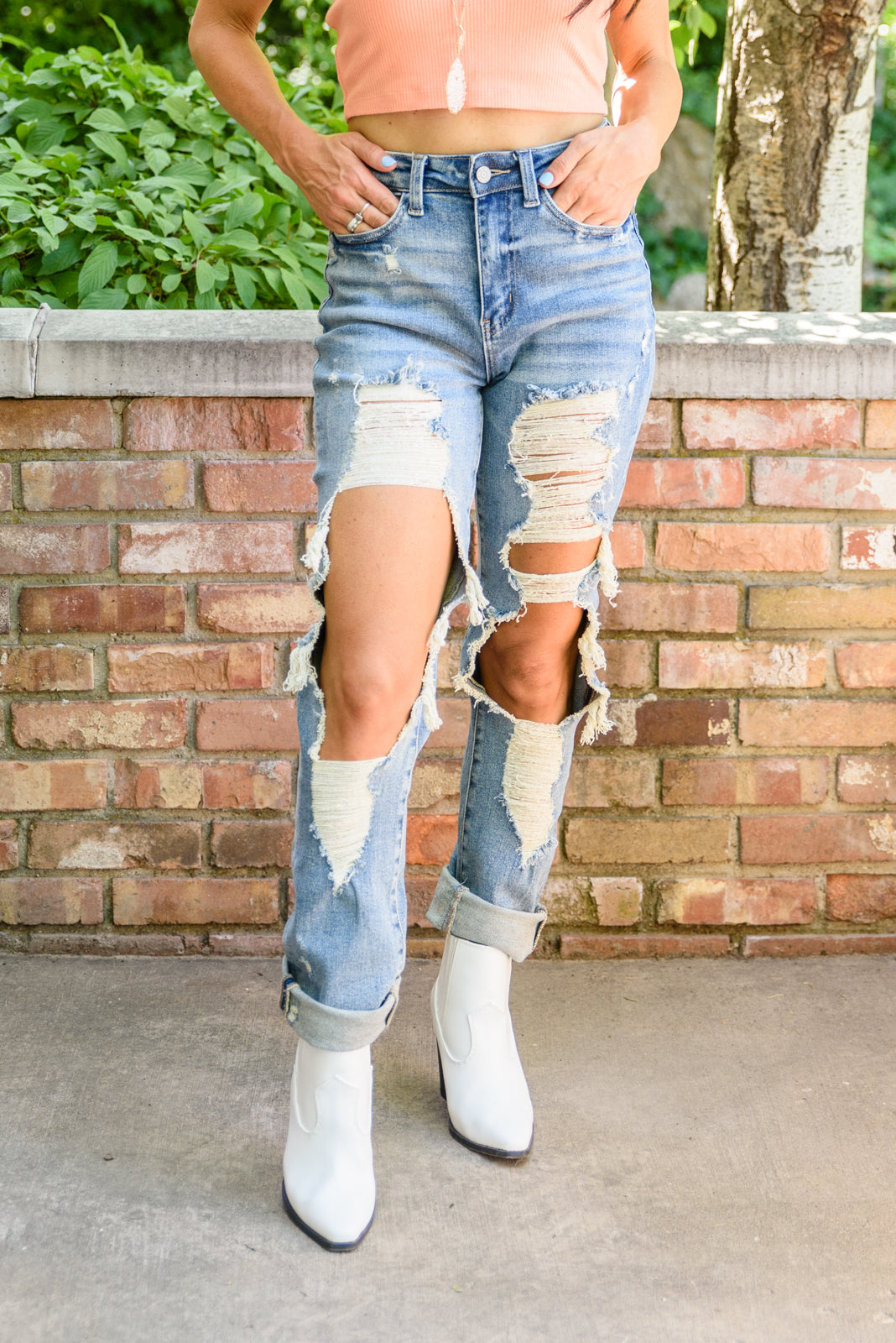 Sadie Vintage Straight Cut Destroy Jeans