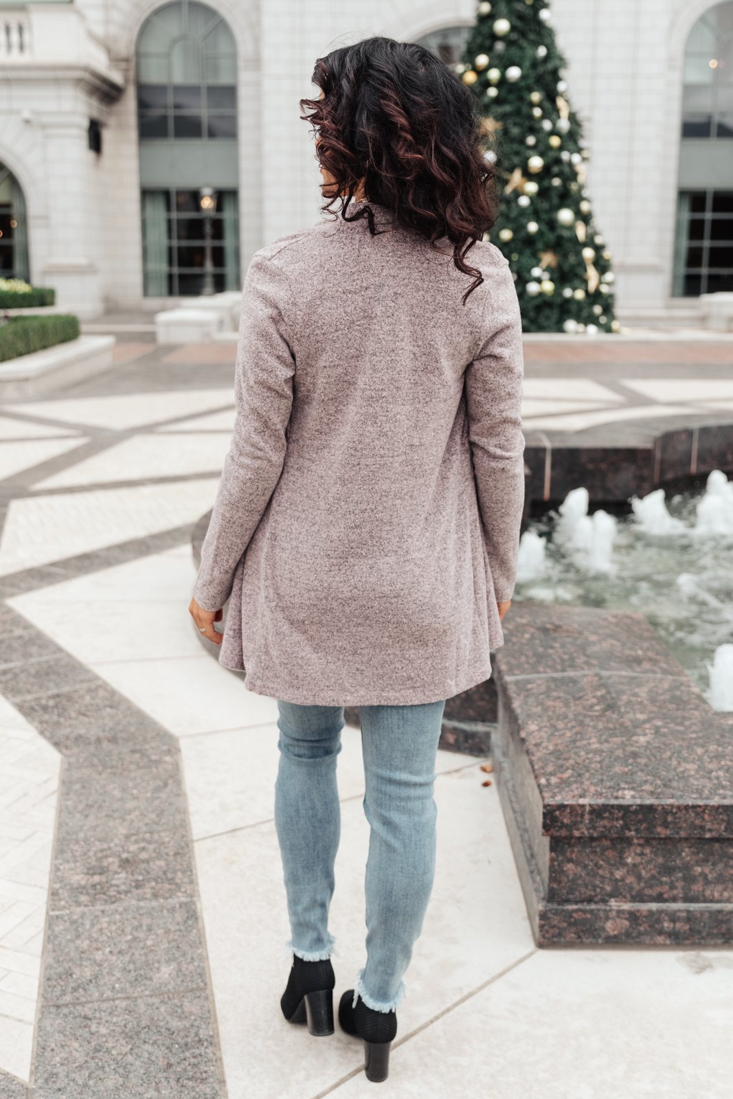 Sienna Sweater knit Cardigan In Light Blush