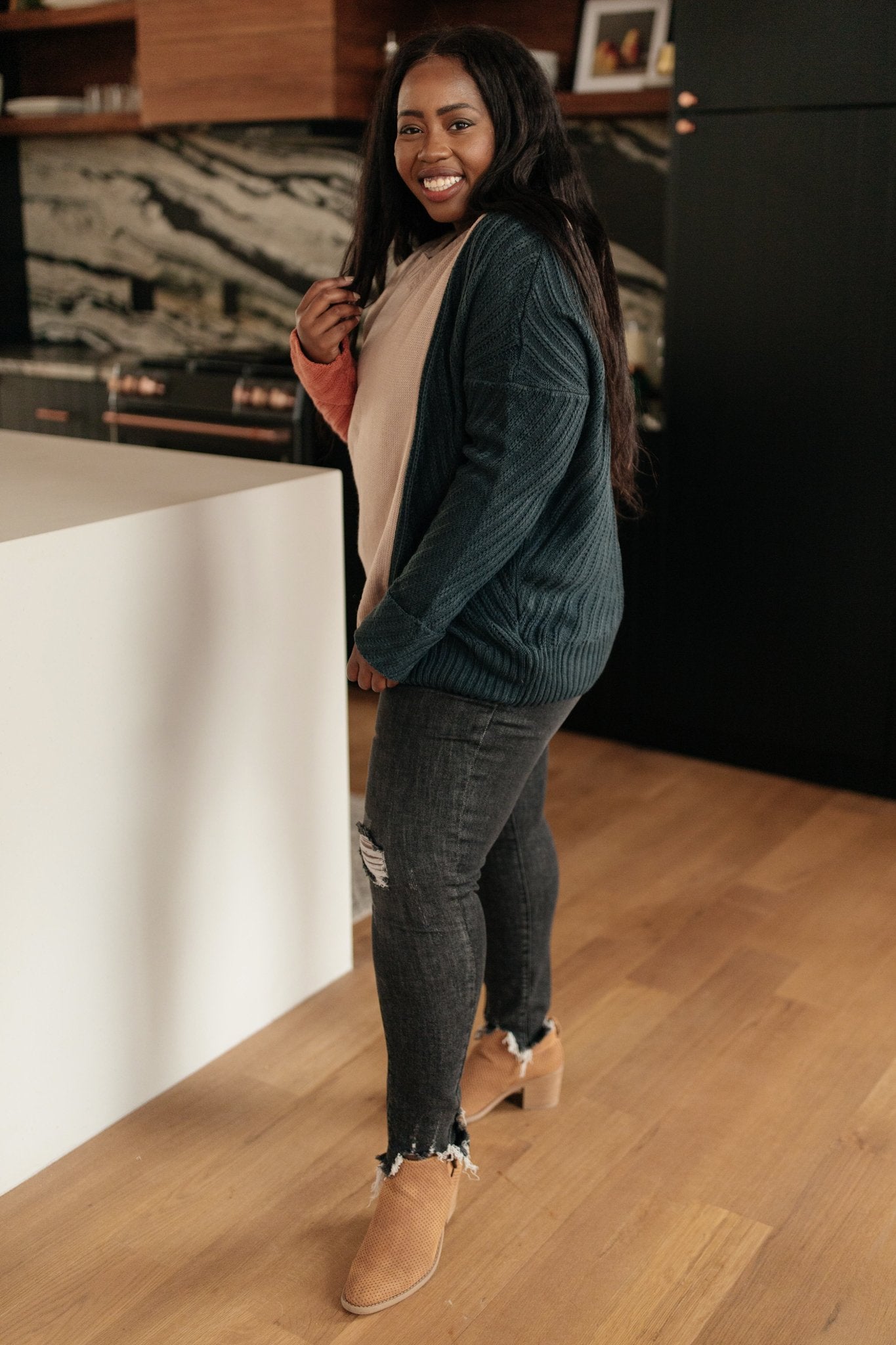 A Sweater With Colors in Peach