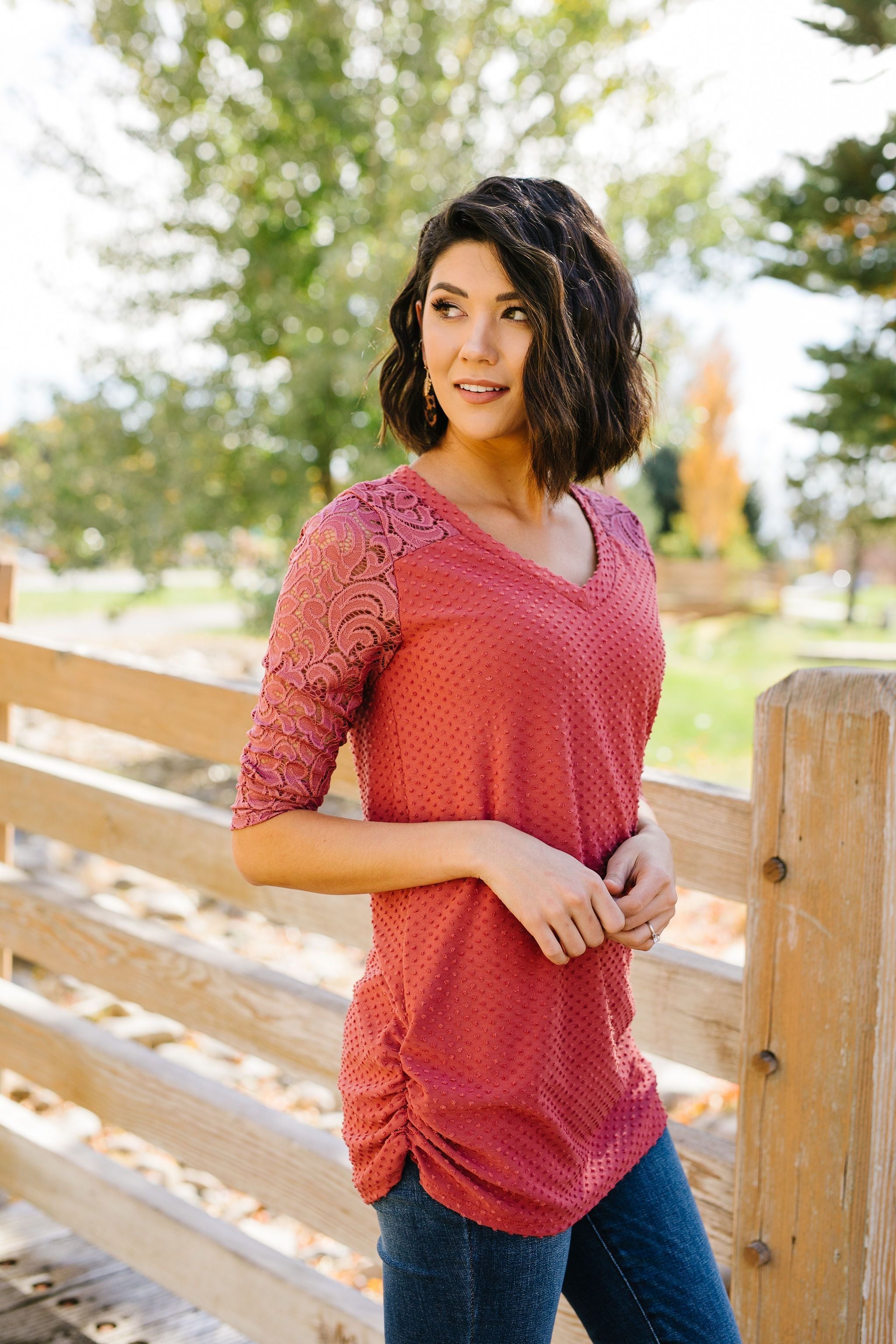 Swiss Dots And Lace Blouse