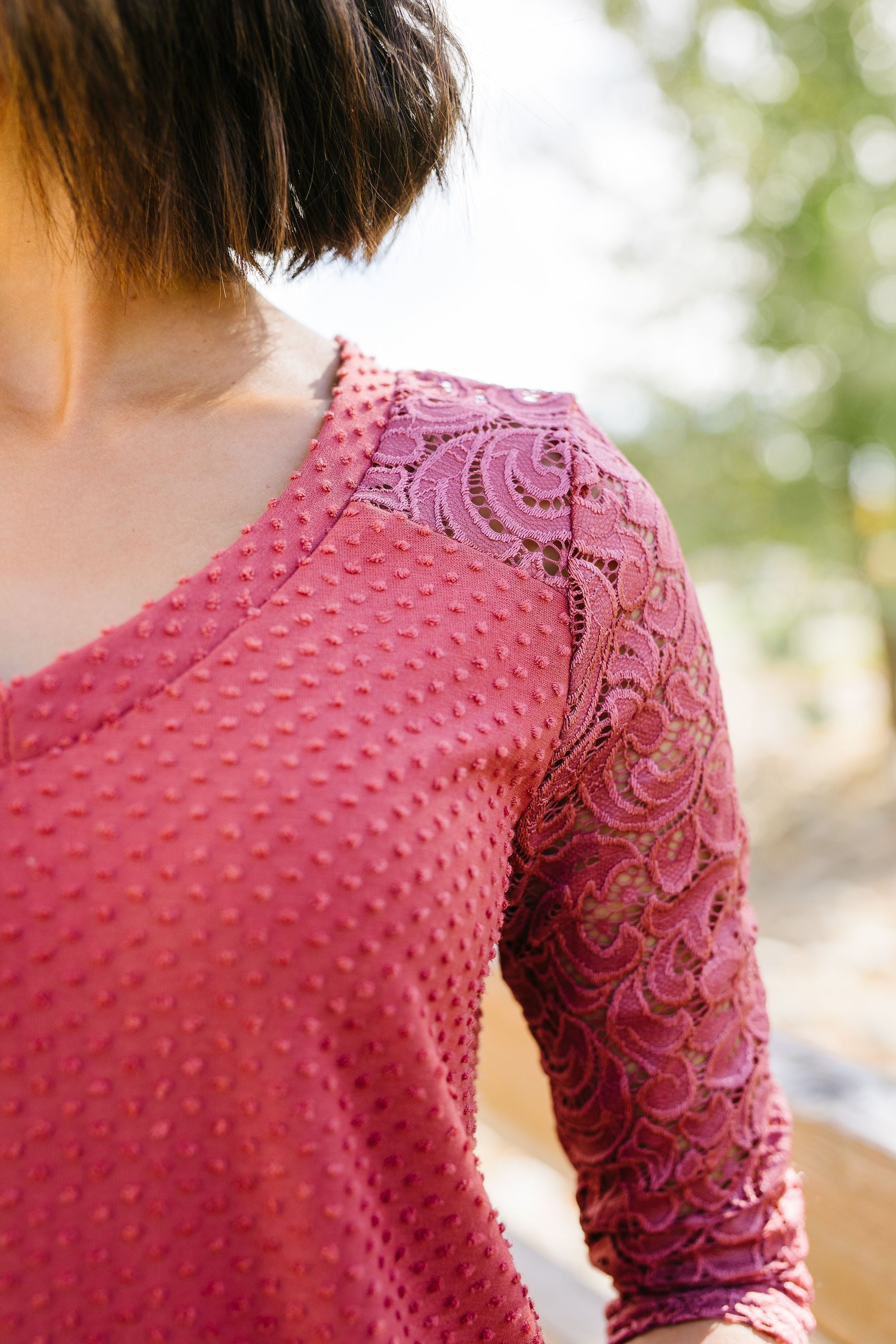 Swiss Dots And Lace Blouse