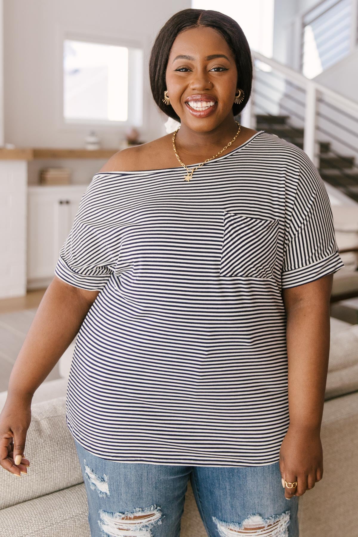 The Boardwalk Top in Navy