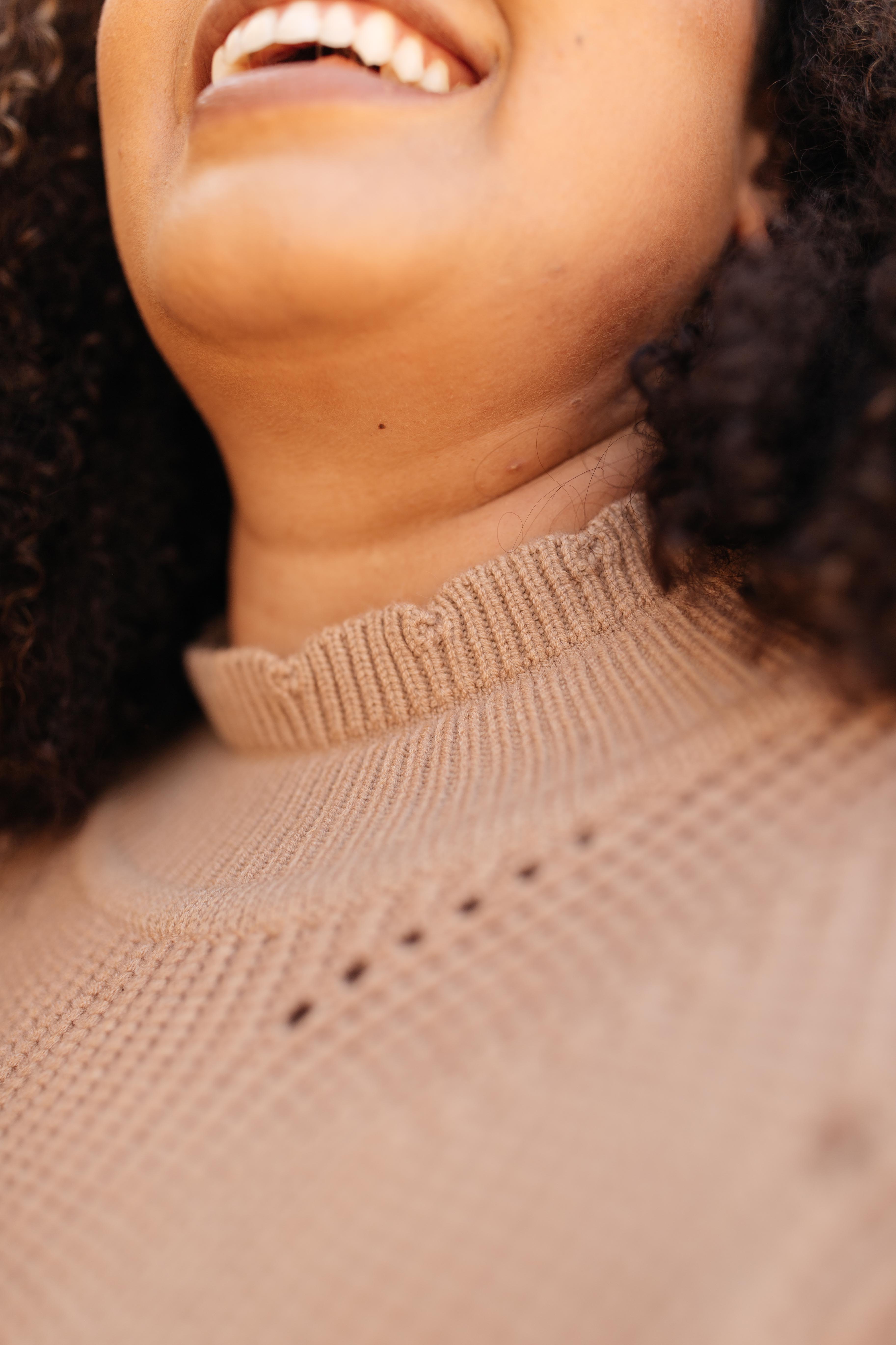 The Clara Turtle Neck Top in Taupe