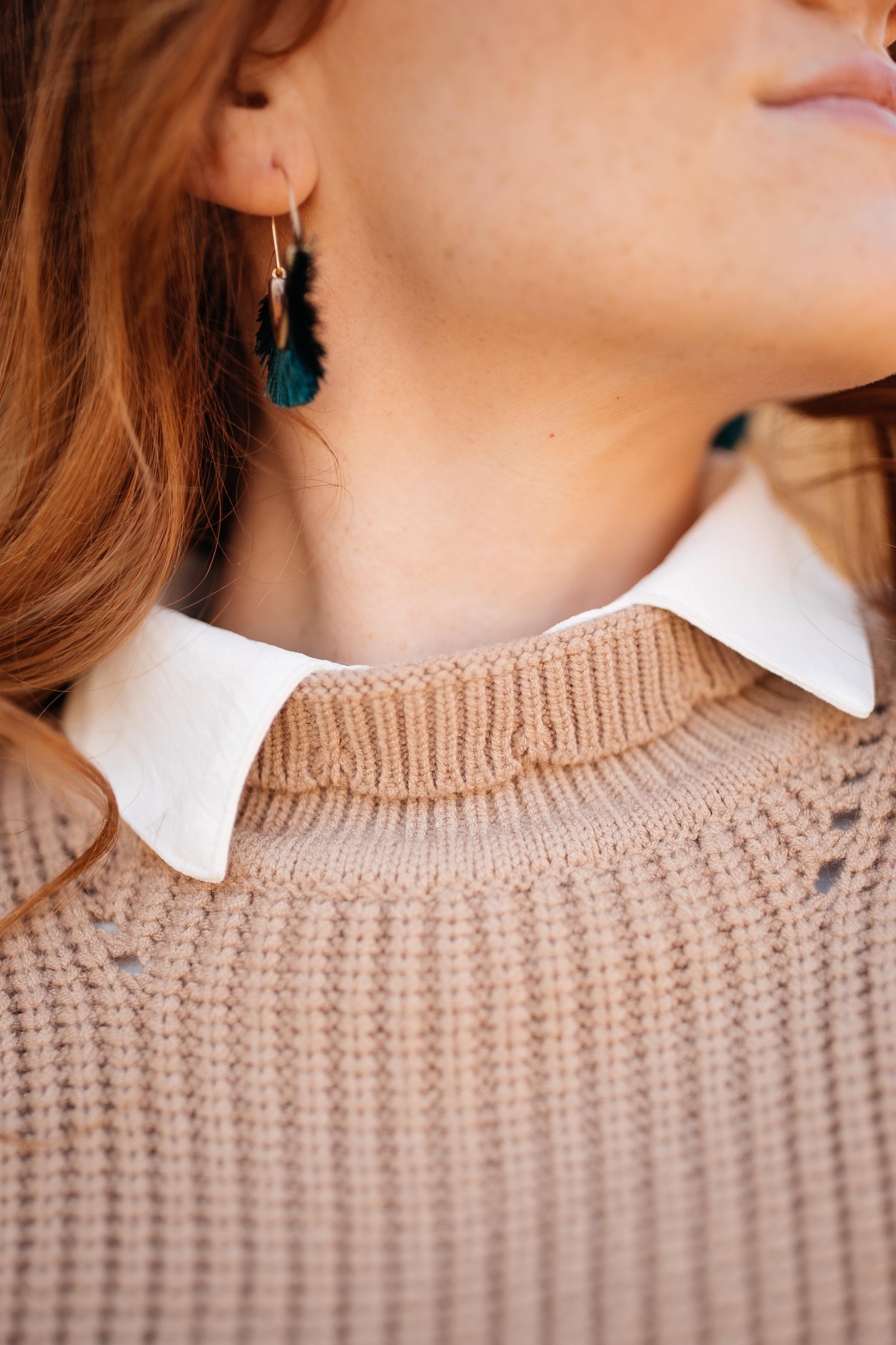 The Clara Turtle Neck Top in Taupe