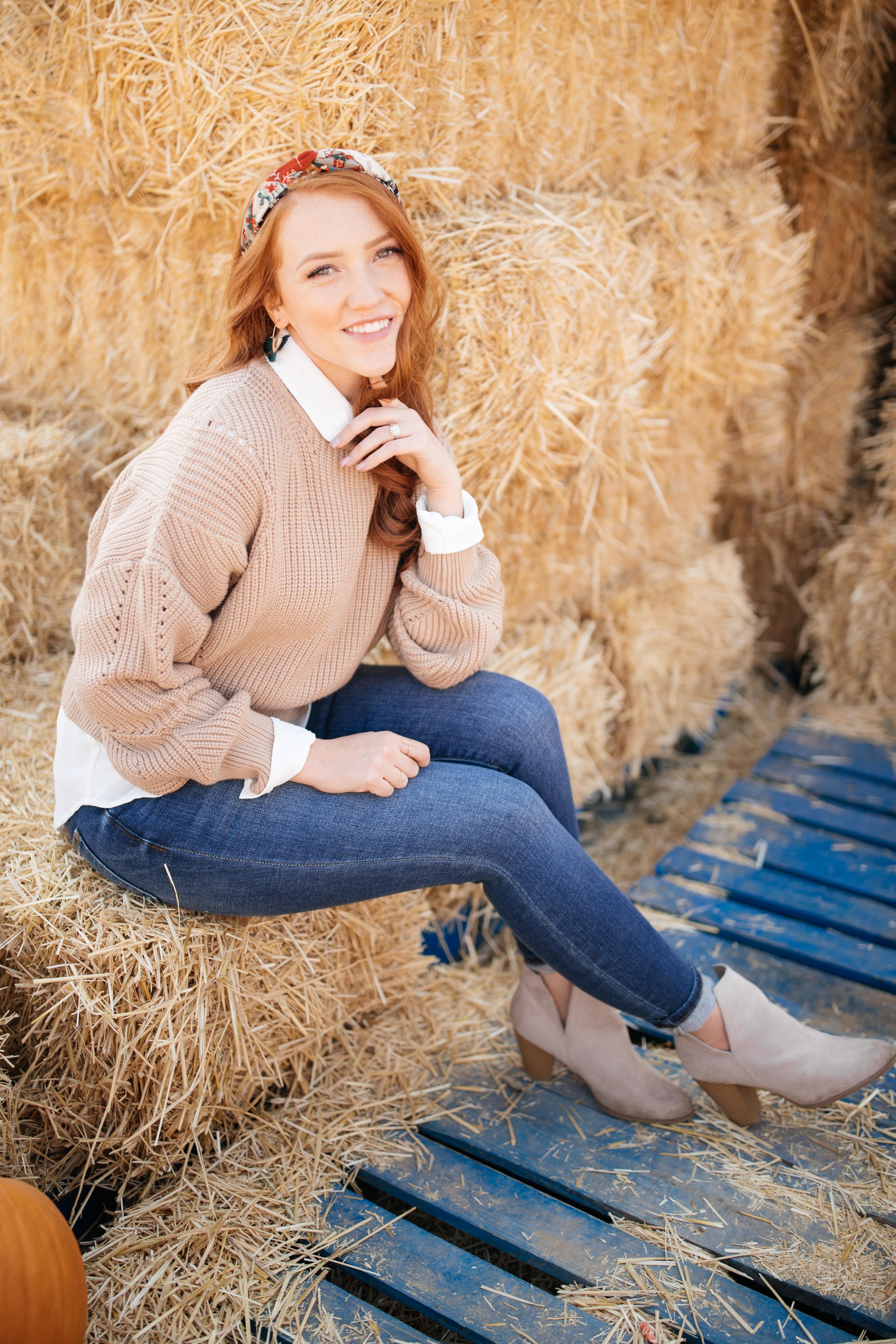 The Clara Turtle Neck Top in Taupe