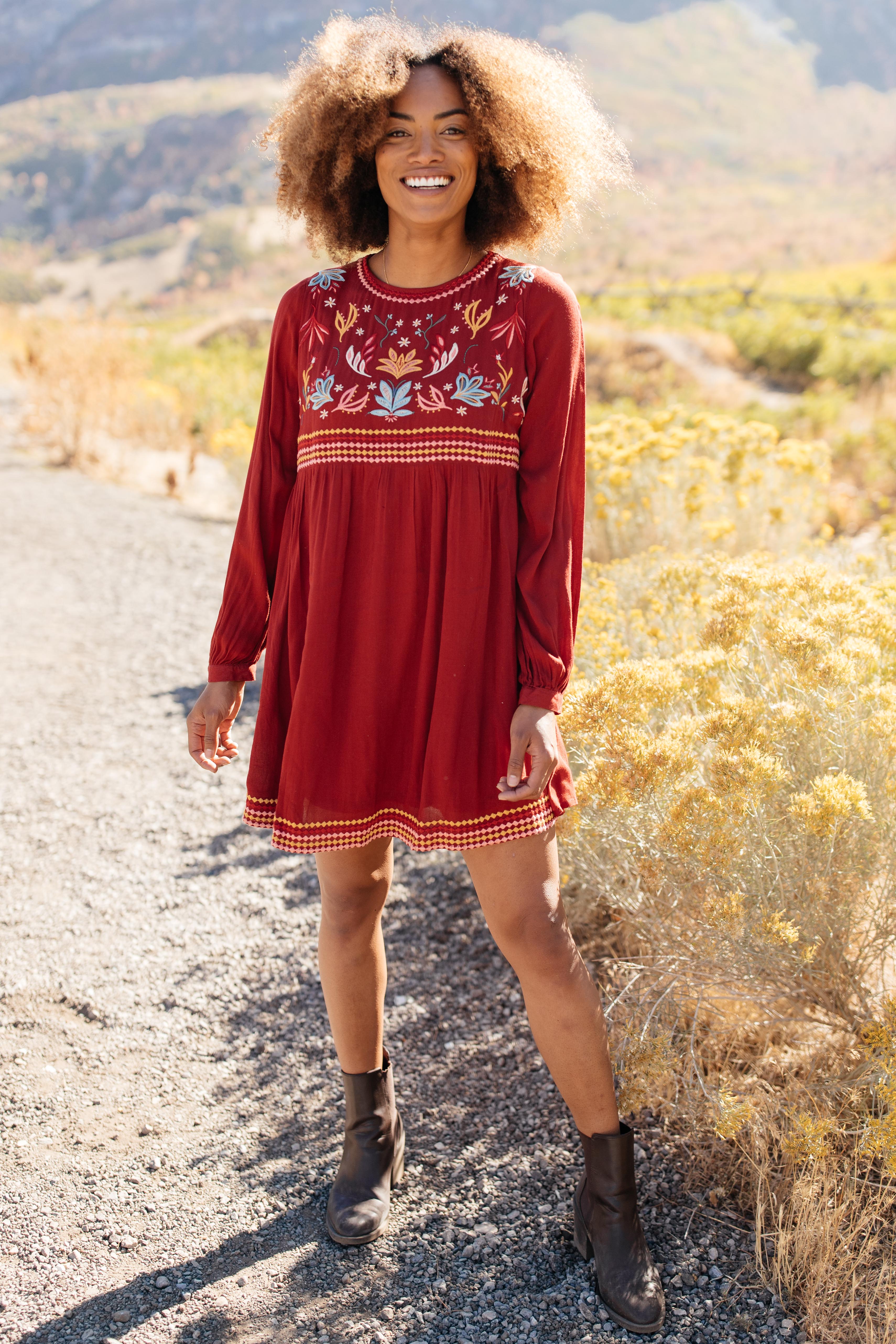 The Fall Embroidery Dress