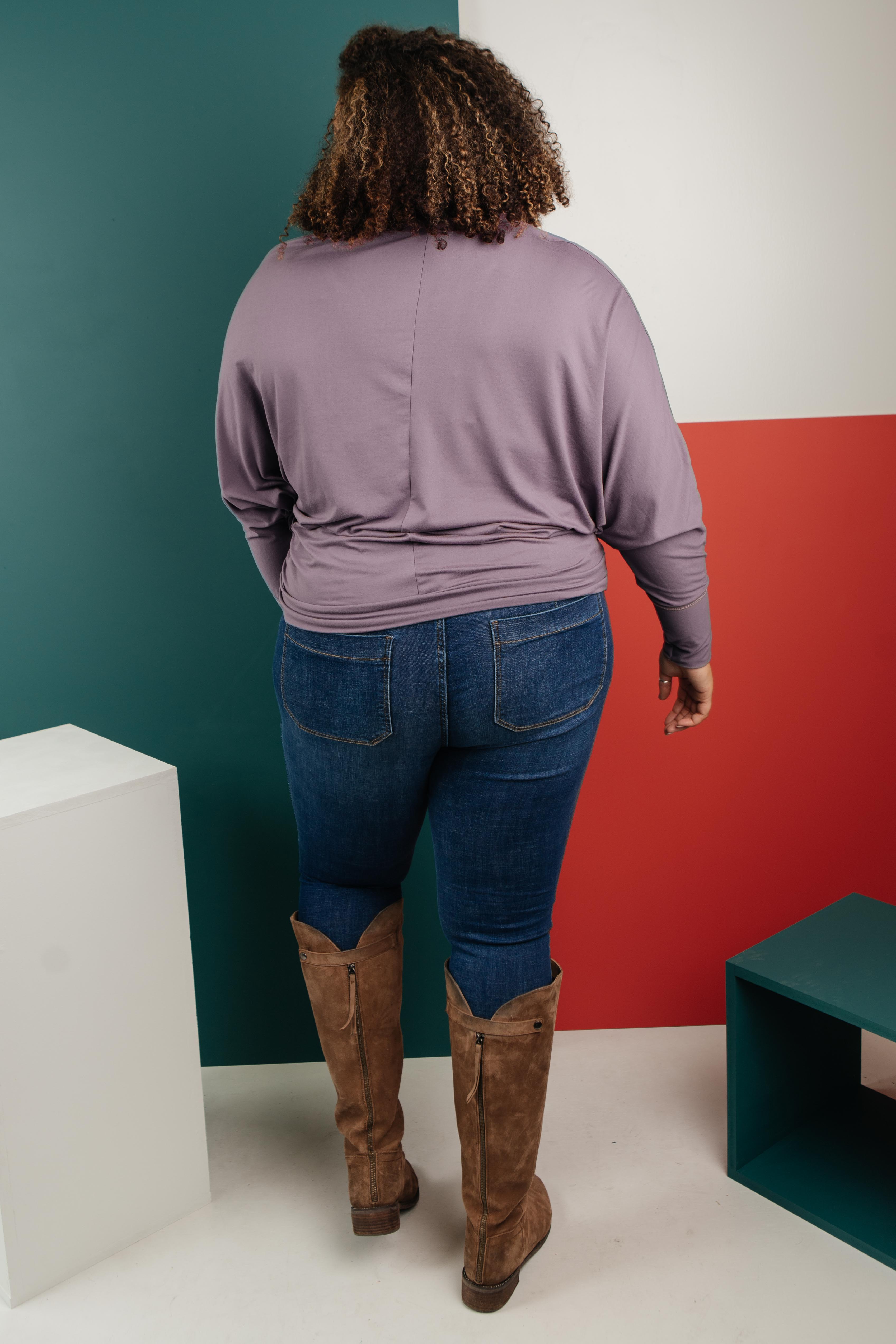 The Lillian Cut-Out Neckline Top in Lilac