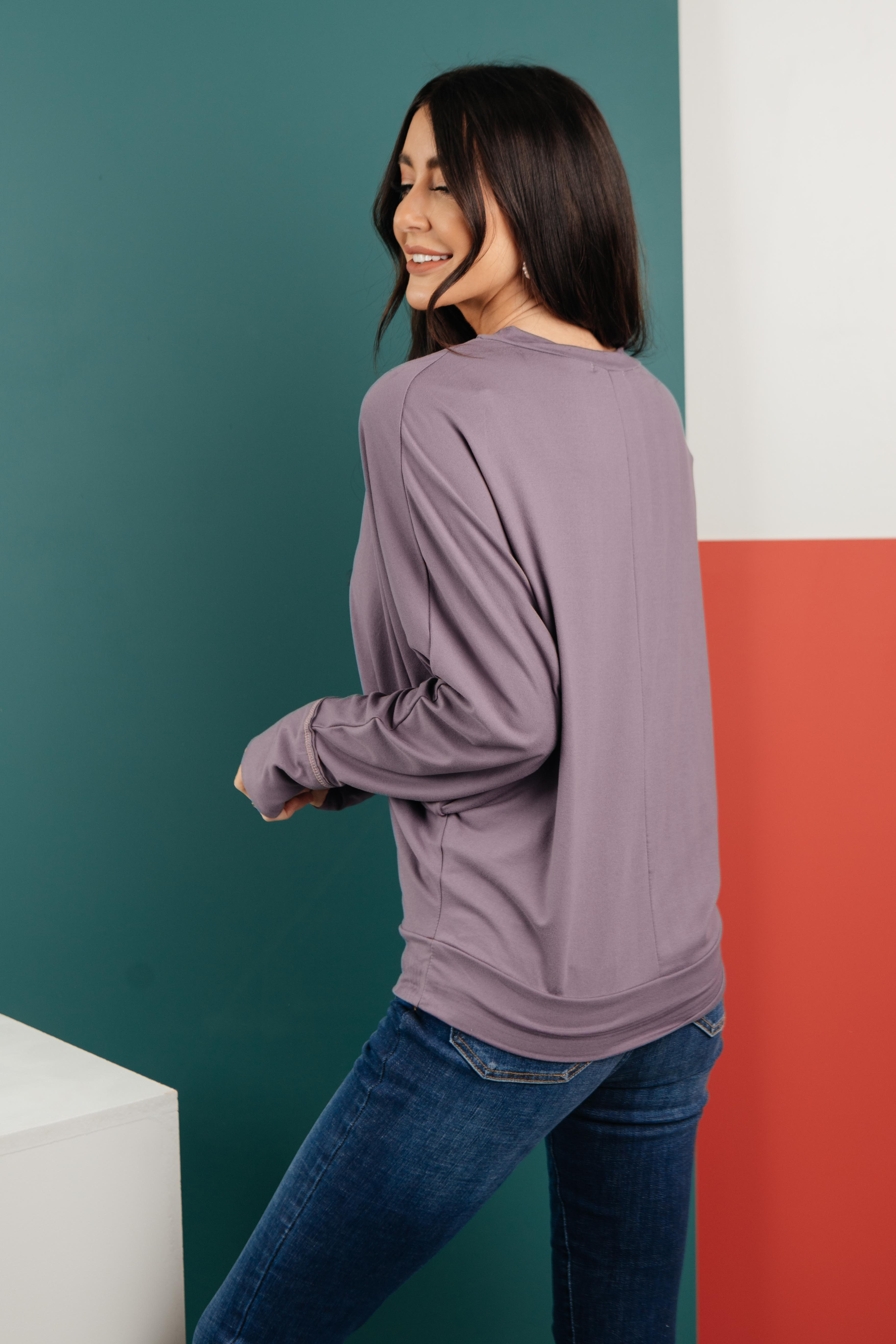The Lillian Cut-Out Neckline Top in Lilac