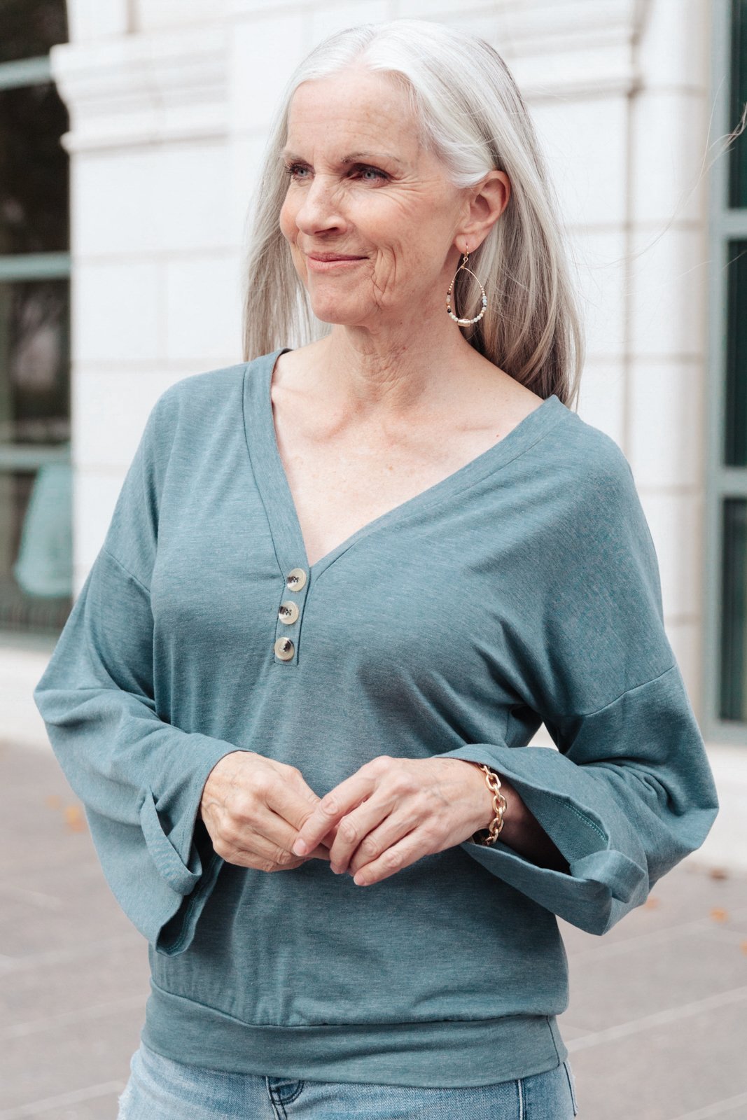 Throw On And Go Top in Teal