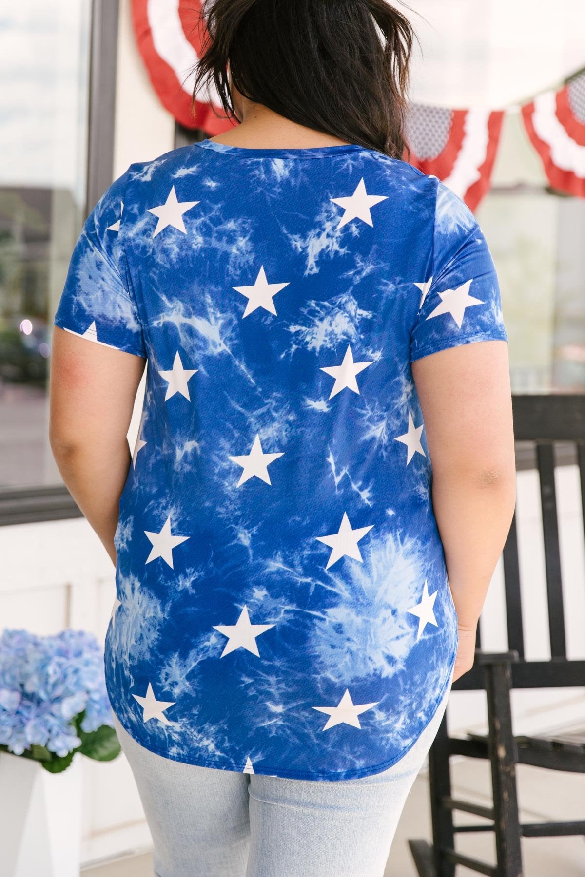 Tie Dye Glory V-neck In Blue