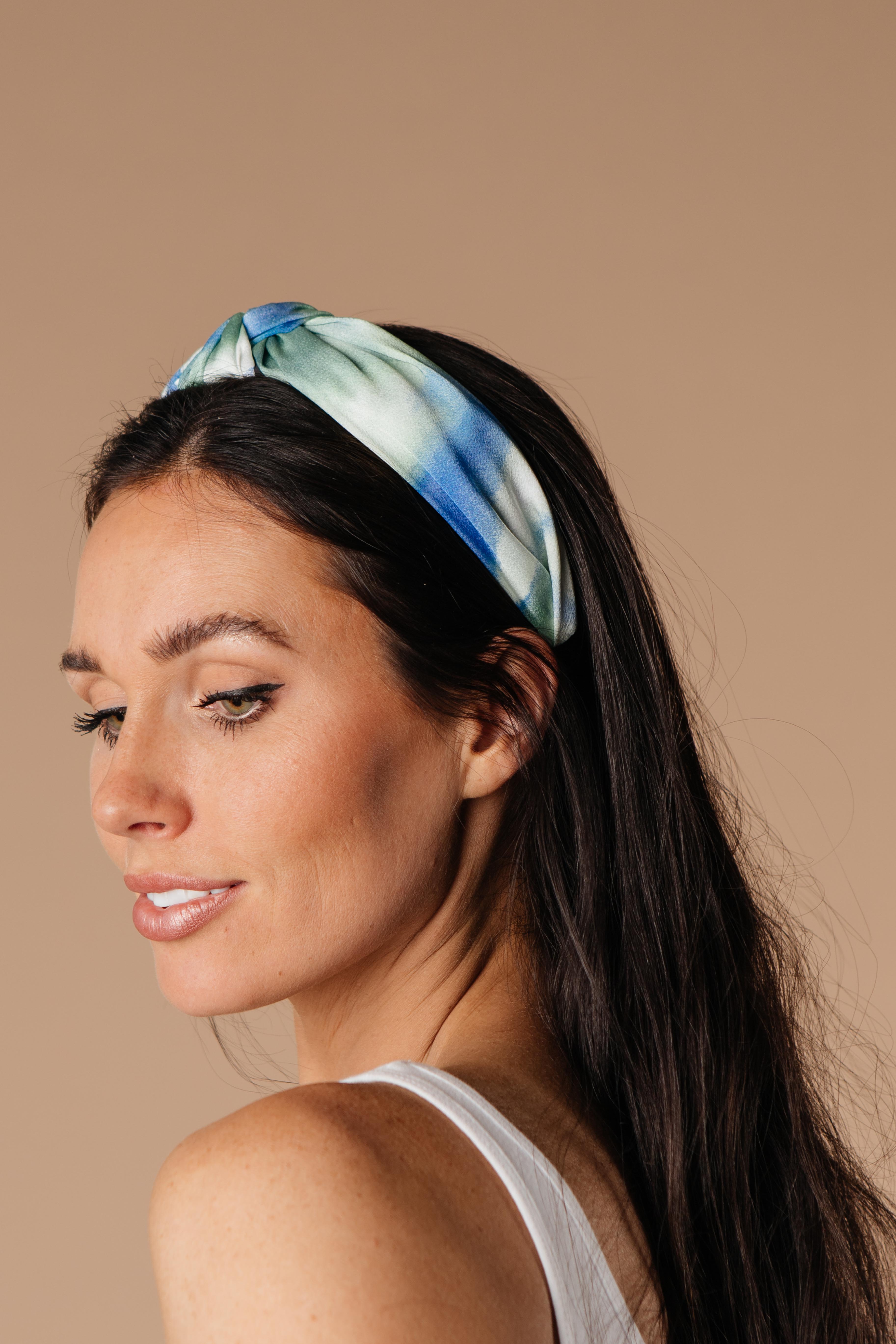 Tie Dye The Knot Headband In Blue & Green