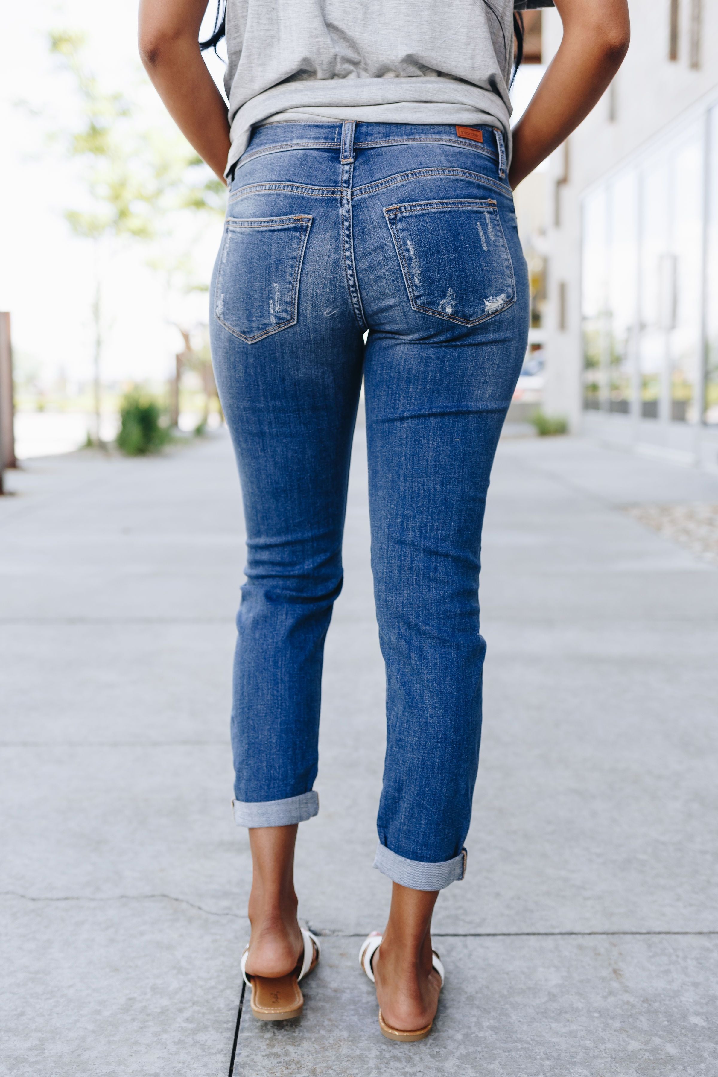 Tomboy High Rise Distressed Skinnies