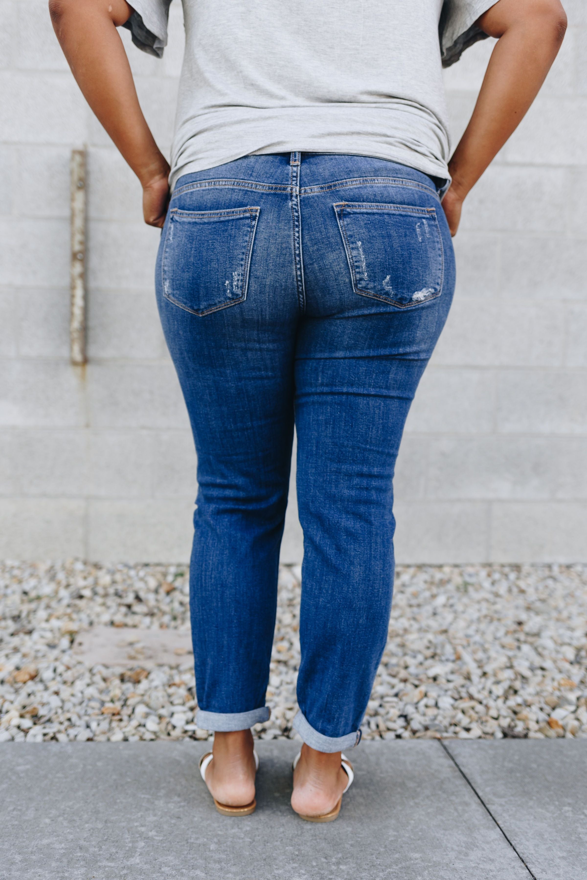 Tomboy High Rise Distressed Skinnies