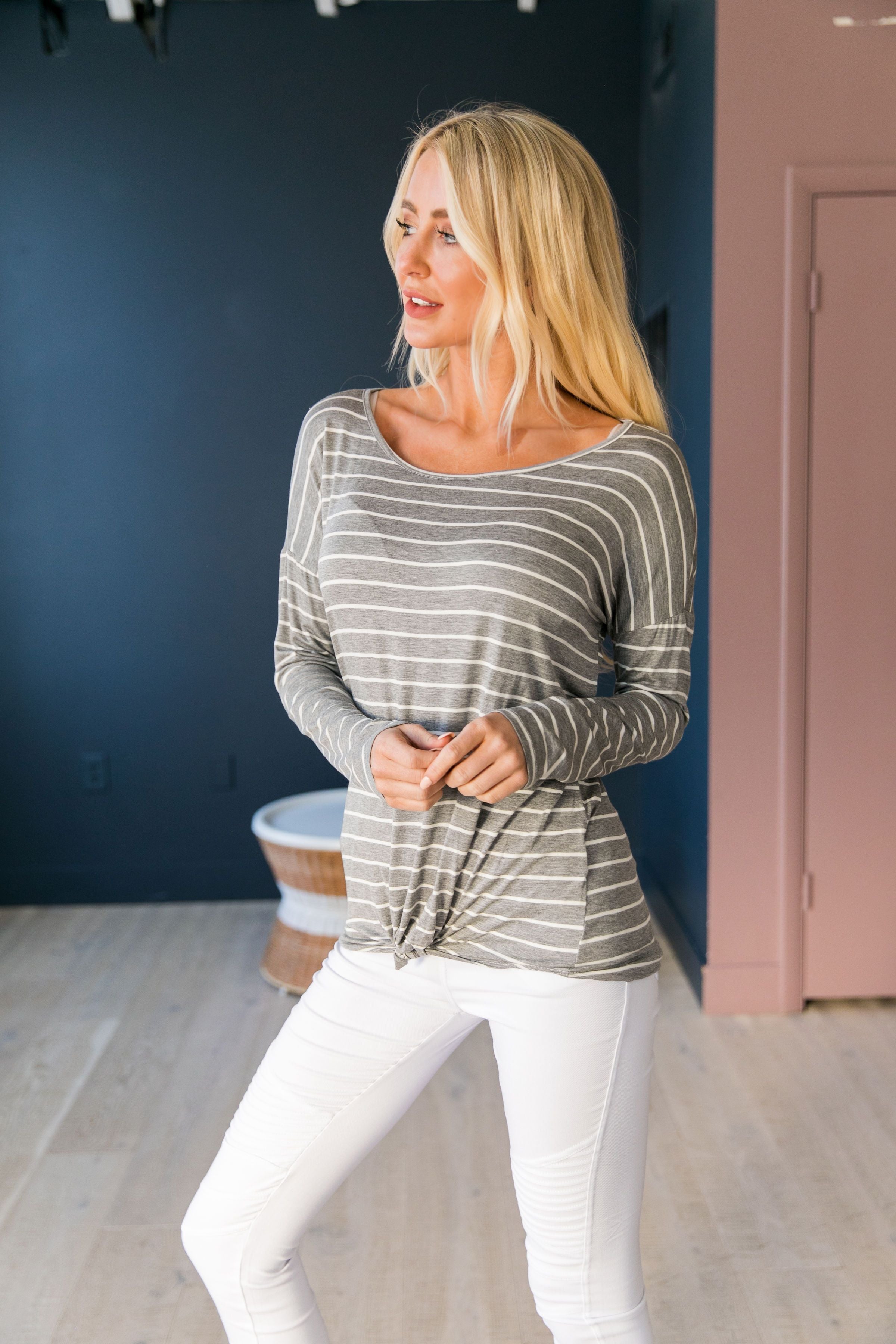 Too Cool For School Striped Knit Top