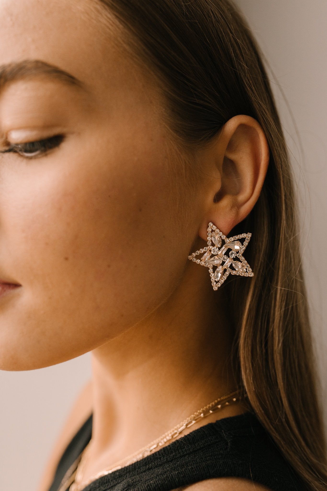 Tree Topper Star Earrings in Gold