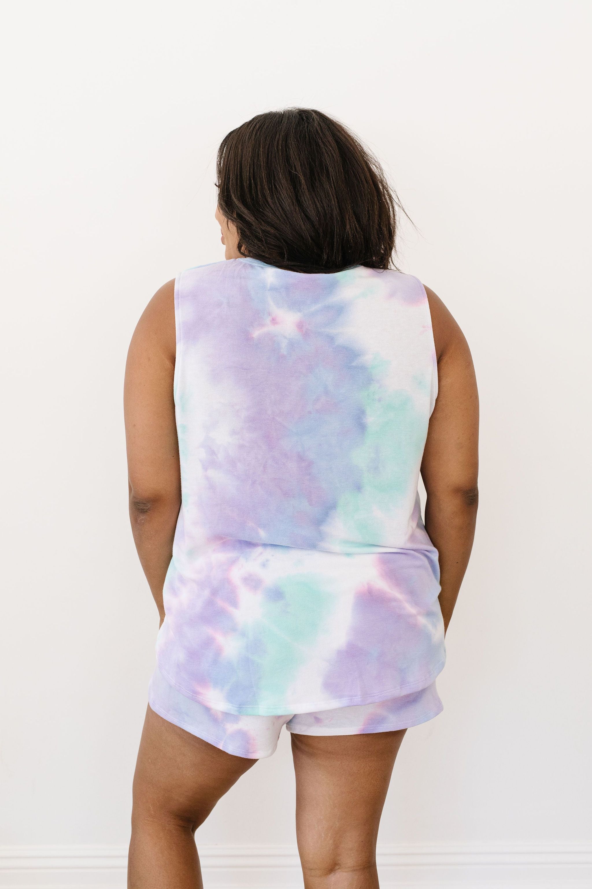 Watercolor Tie Dye Tank In Lilac