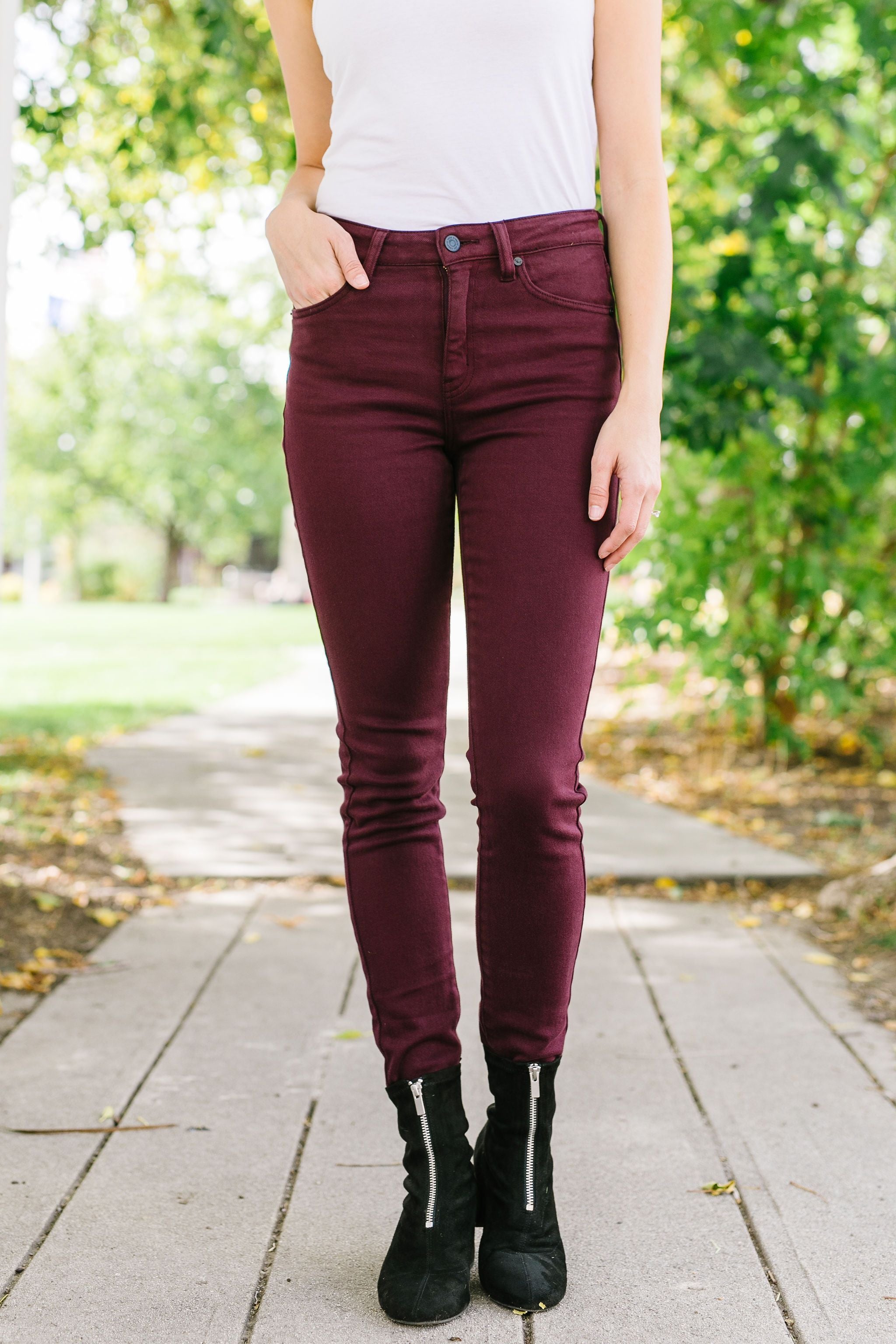 Wine And Dine Colored Jeans