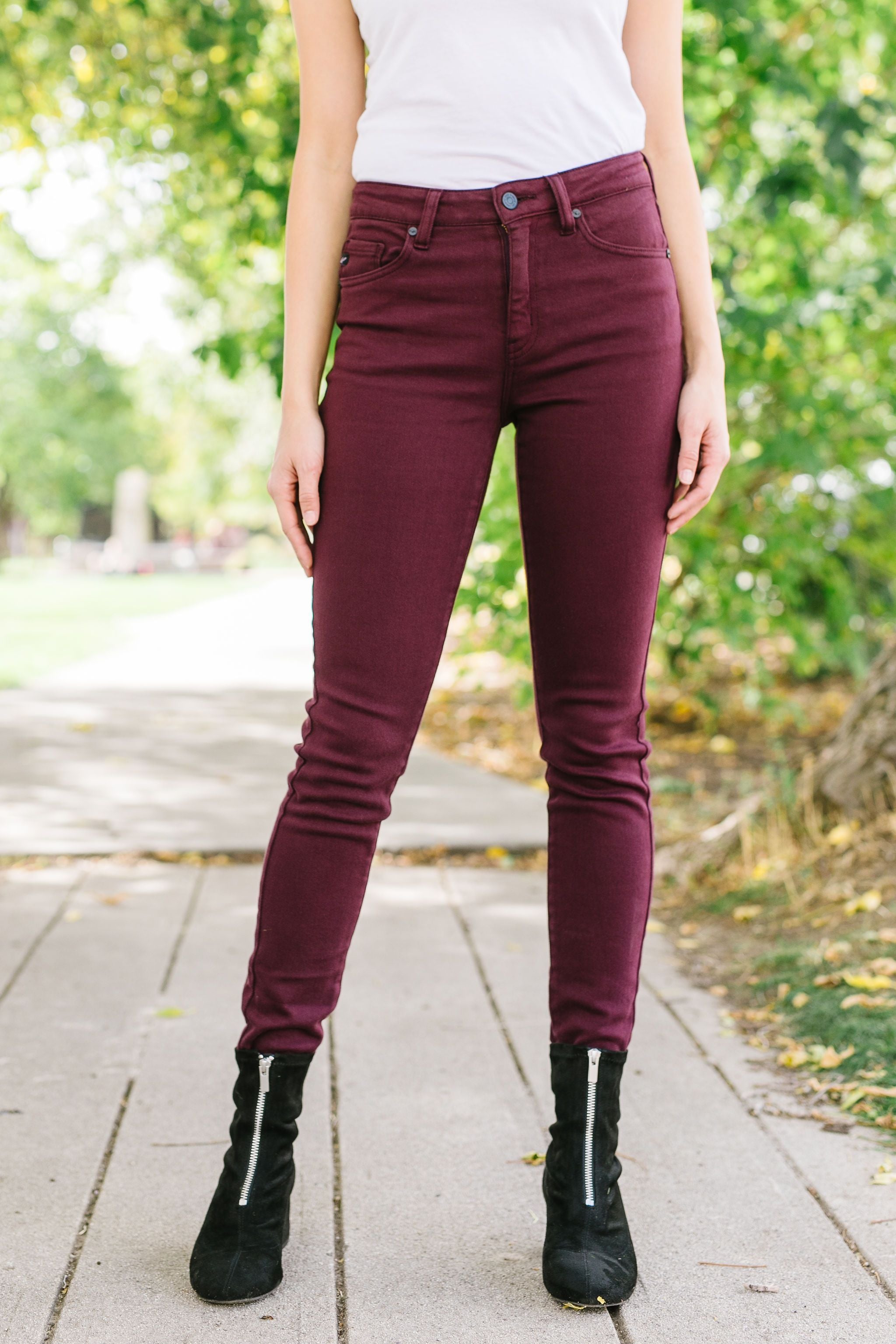 Wine And Dine Colored Jeans