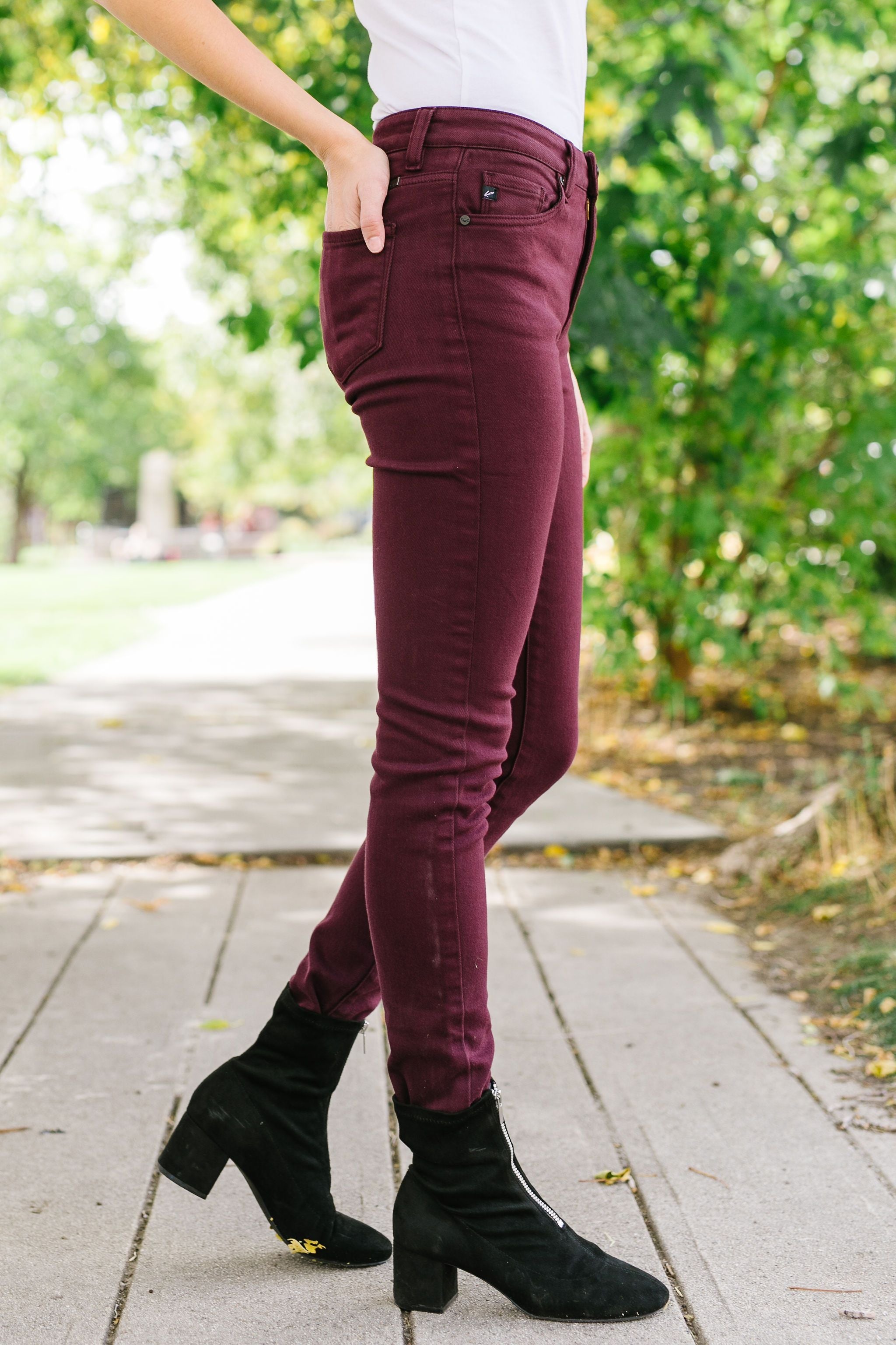 Wine And Dine Colored Jeans