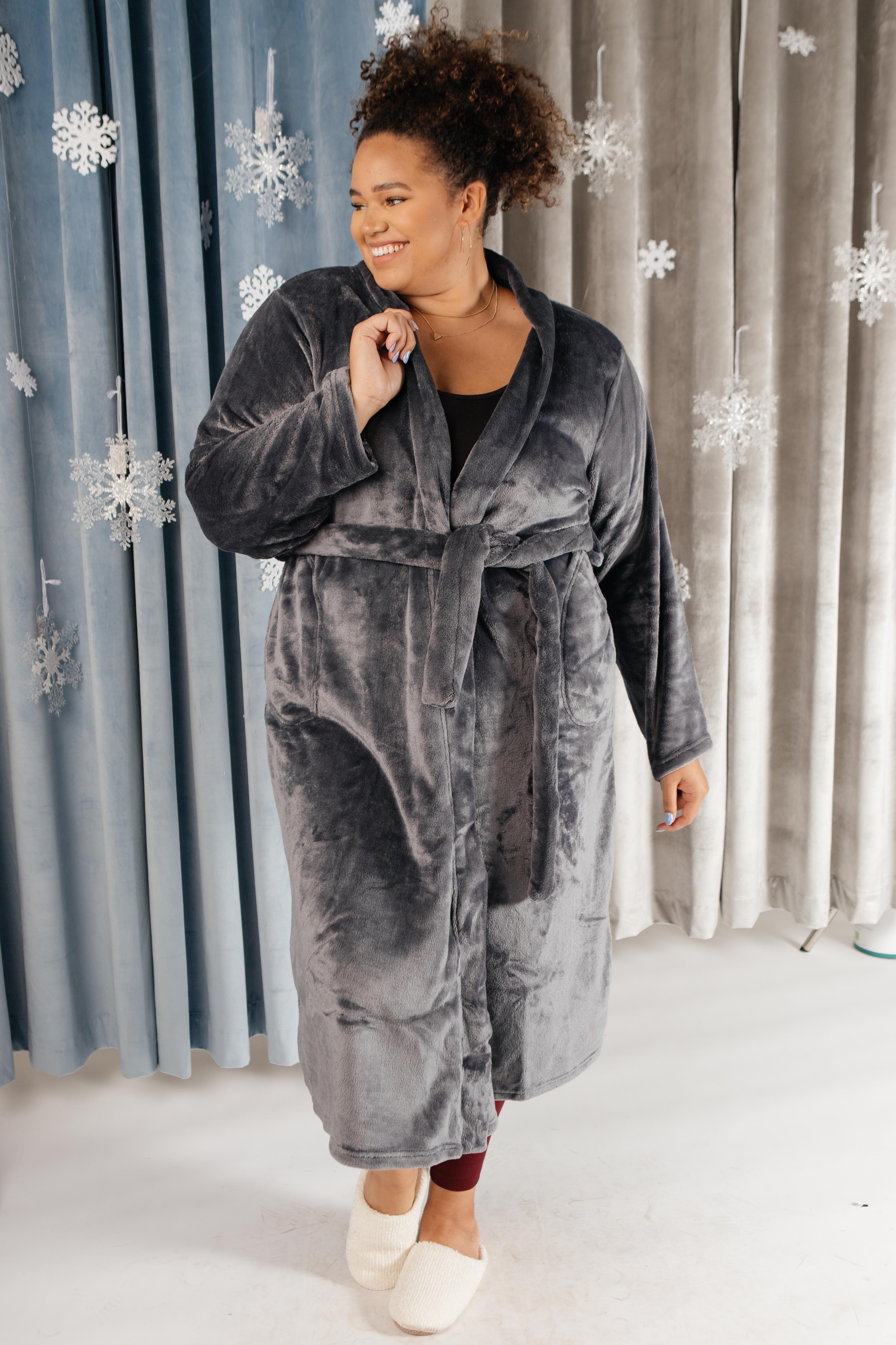 You Time Robe in Charcoal