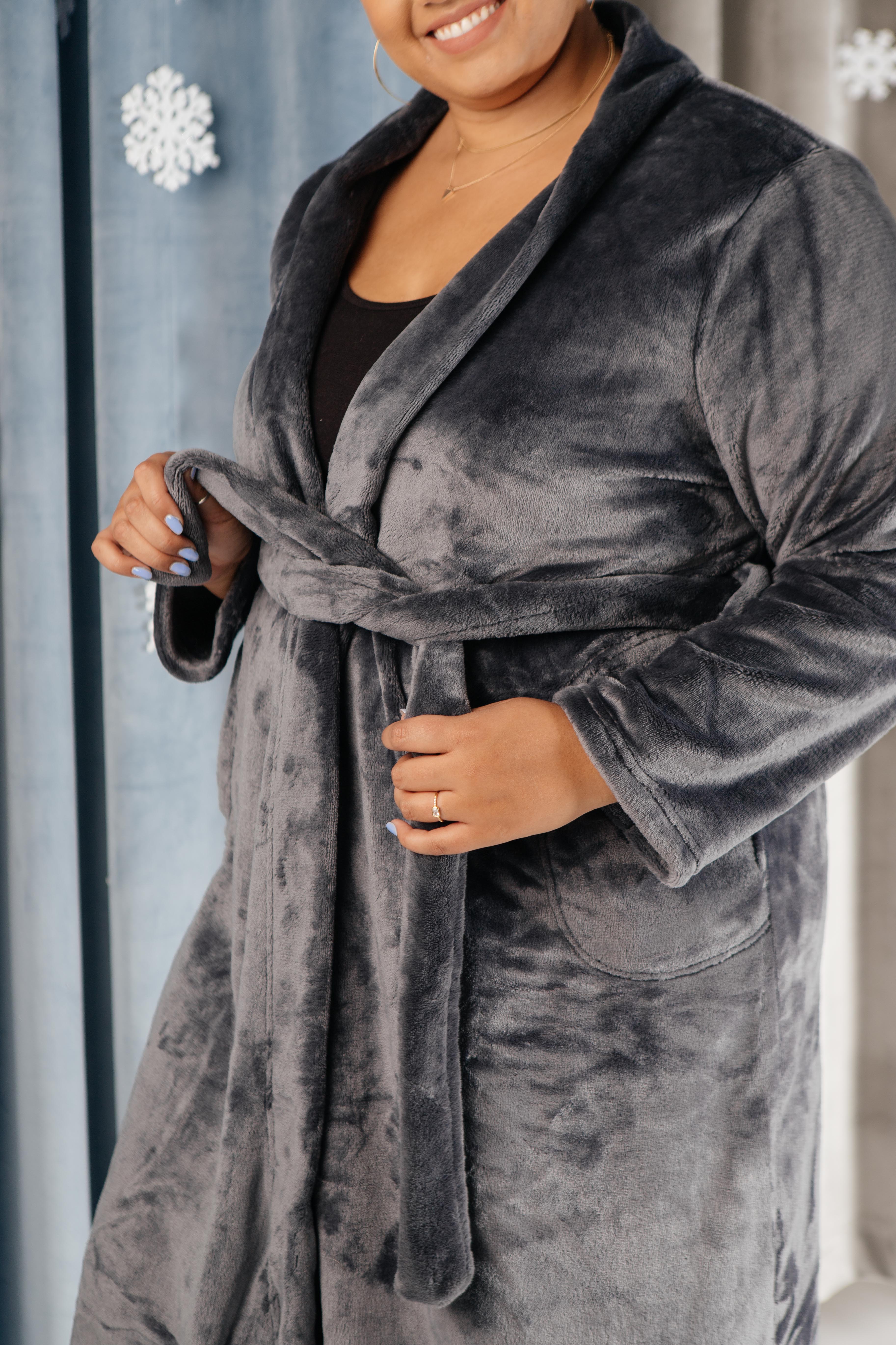 You Time Robe in Charcoal