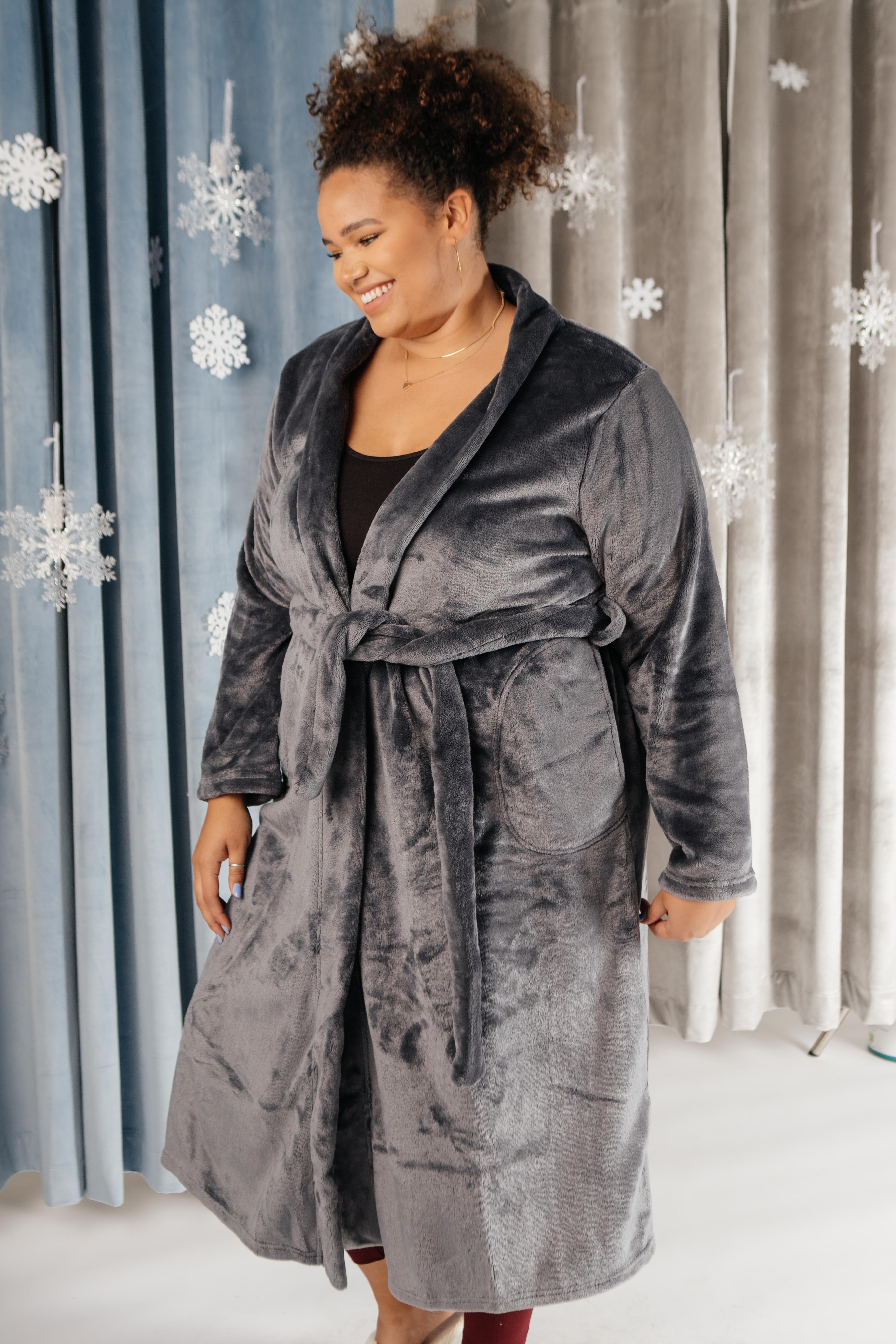 You Time Robe in Charcoal