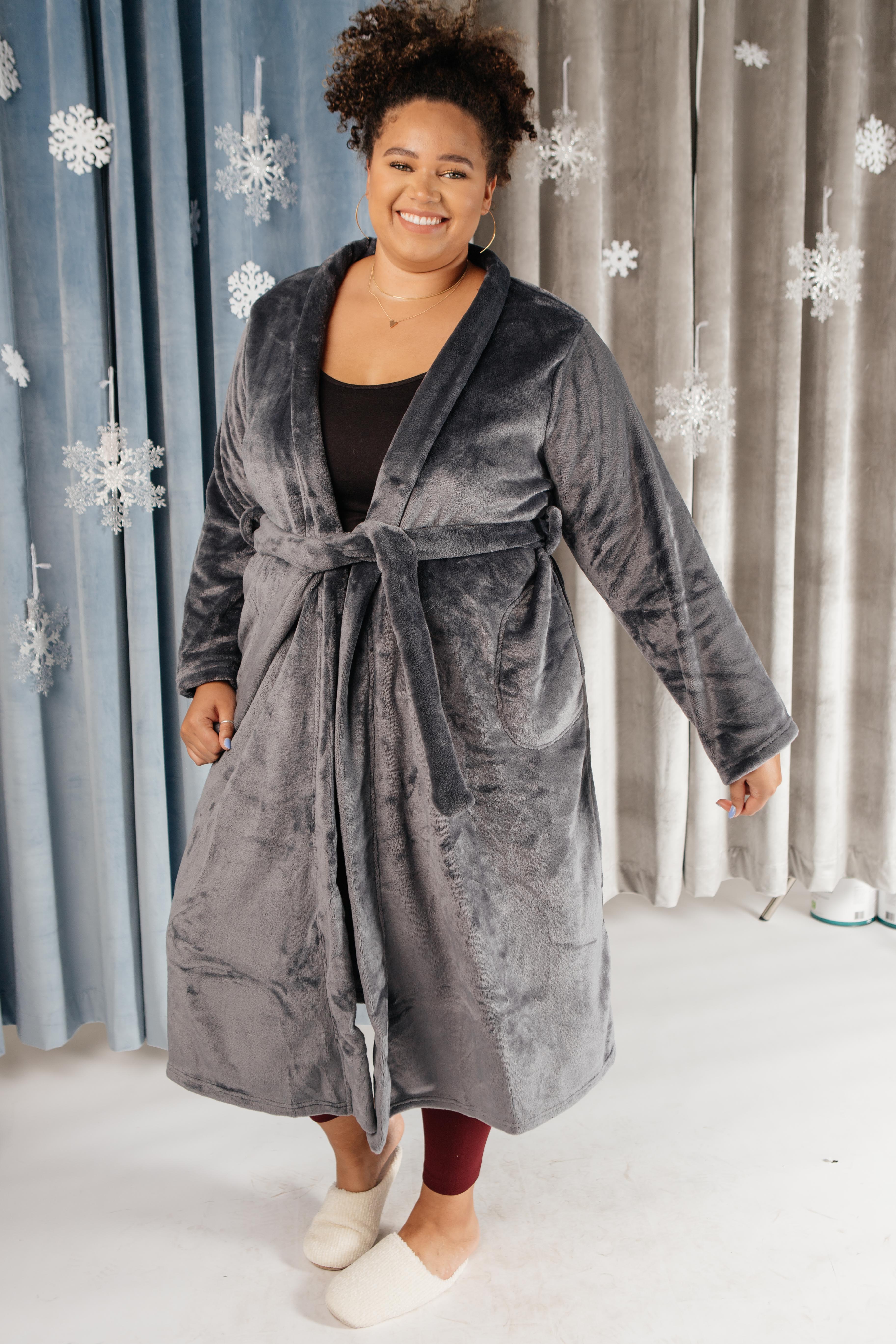 You Time Robe in Charcoal