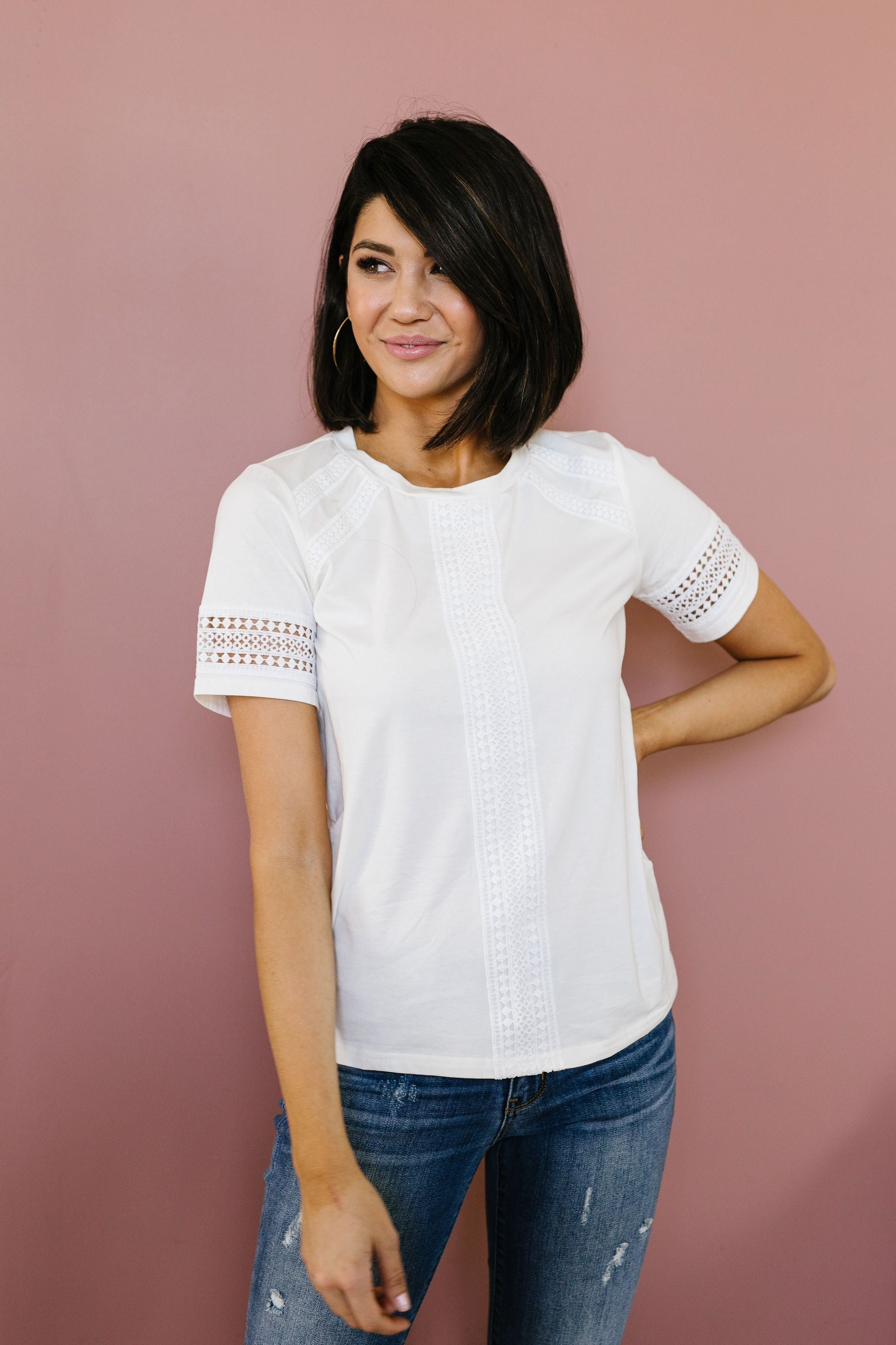 A Trace Of Lace Blouse In White