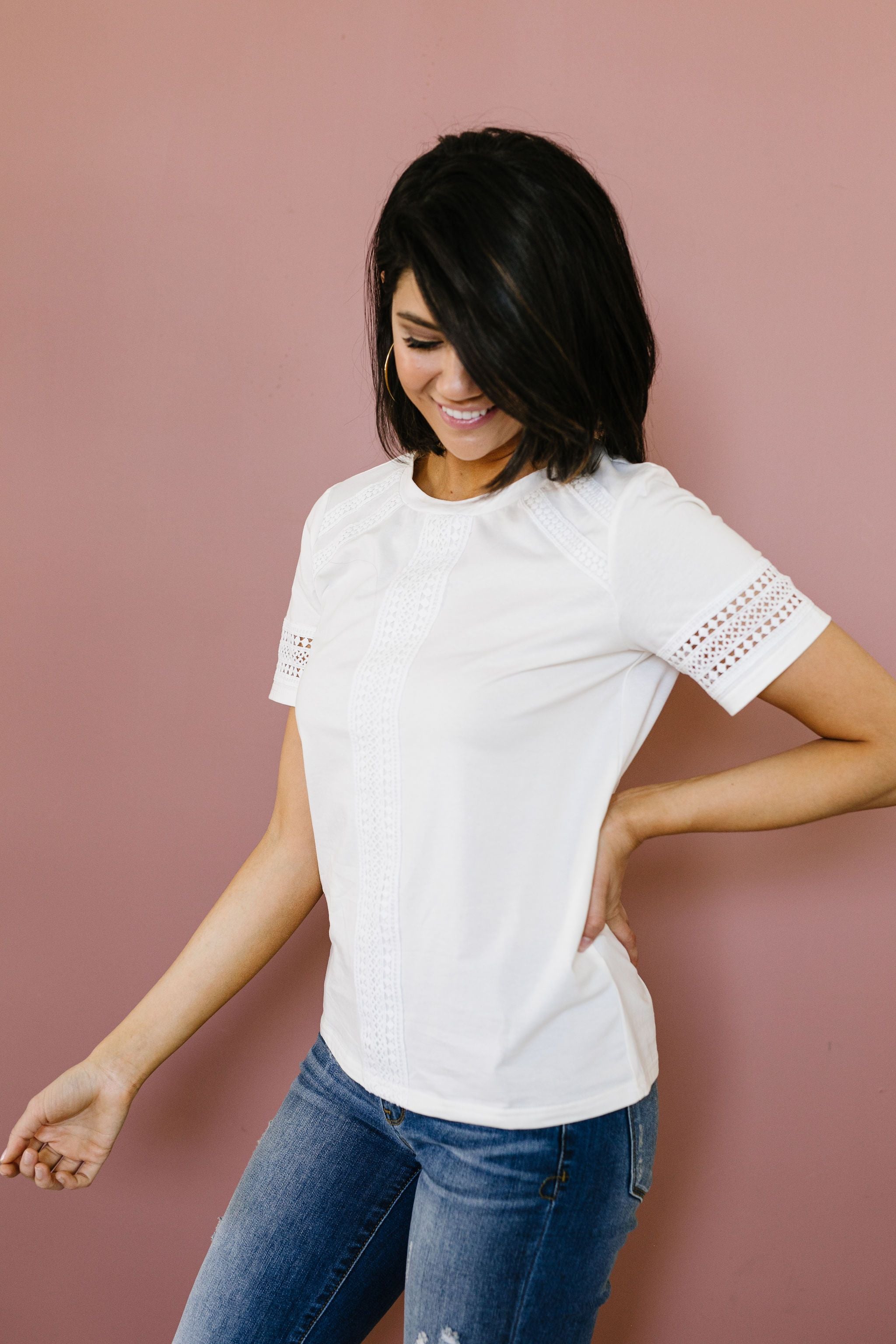 A Trace Of Lace Blouse In White
